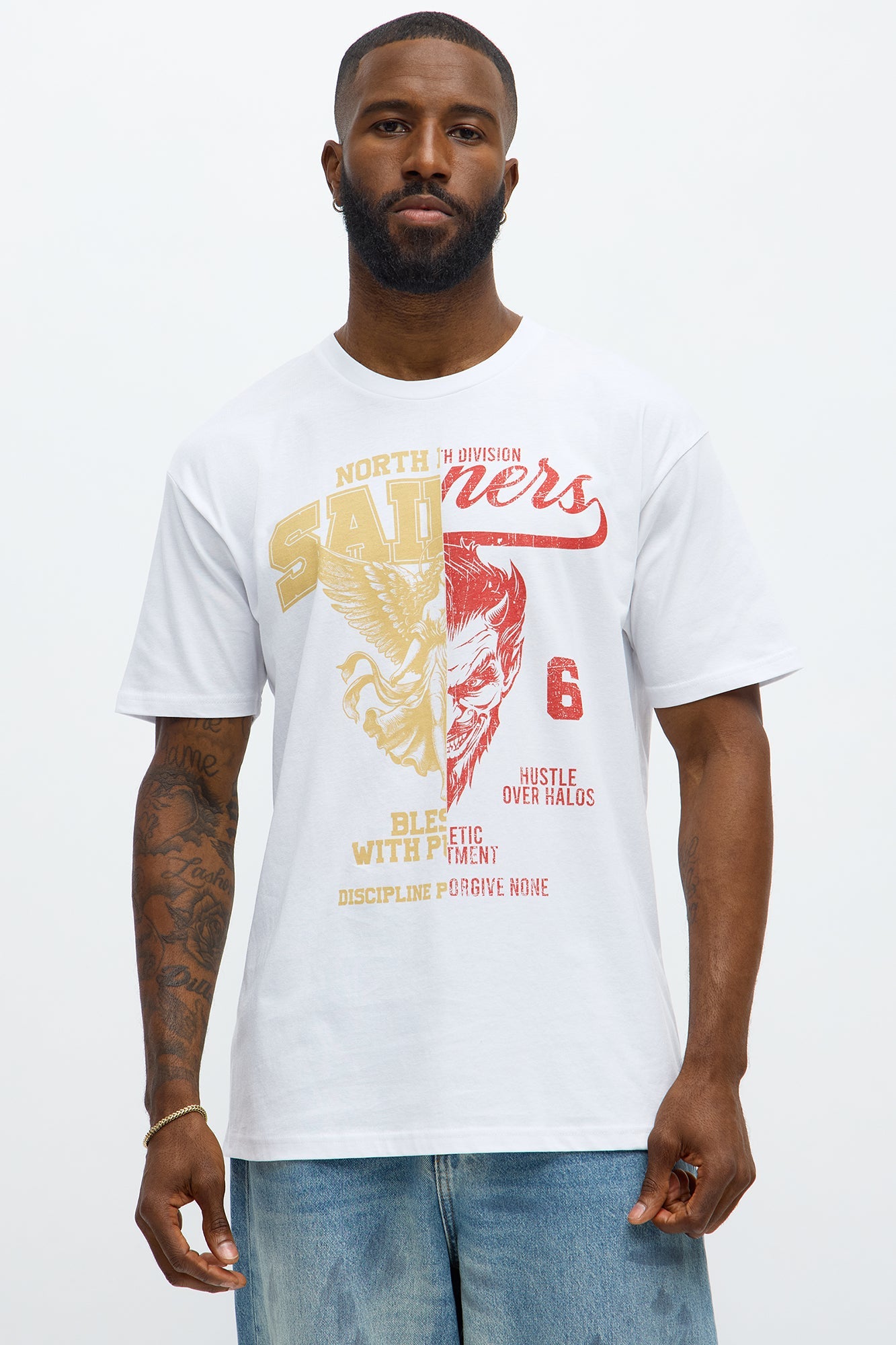 North Division Hustle Halos Short Sleeve Tee - White