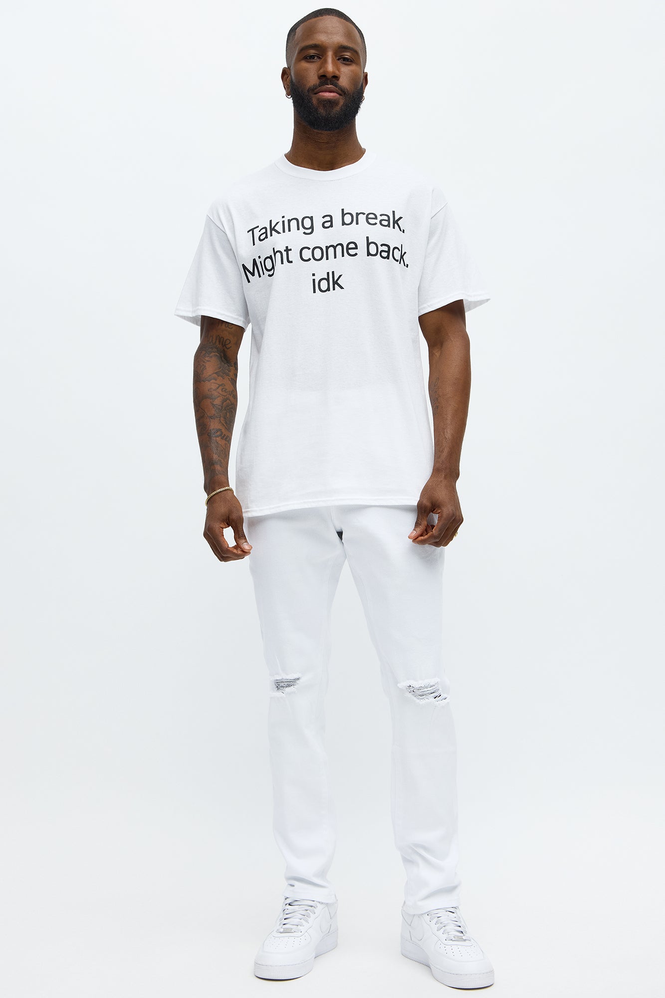 Taking A Break IDK Short Sleeve Tee - White