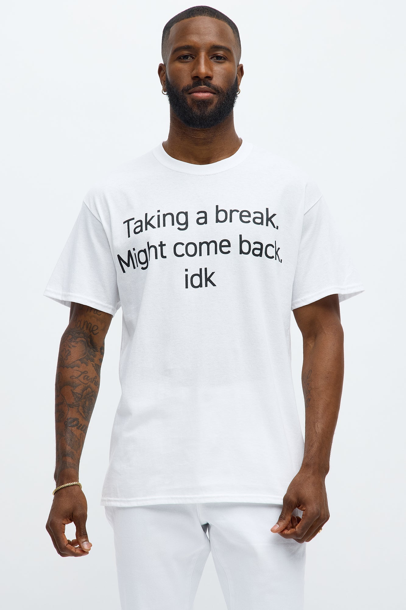 Taking A Break IDK Short Sleeve Tee - White