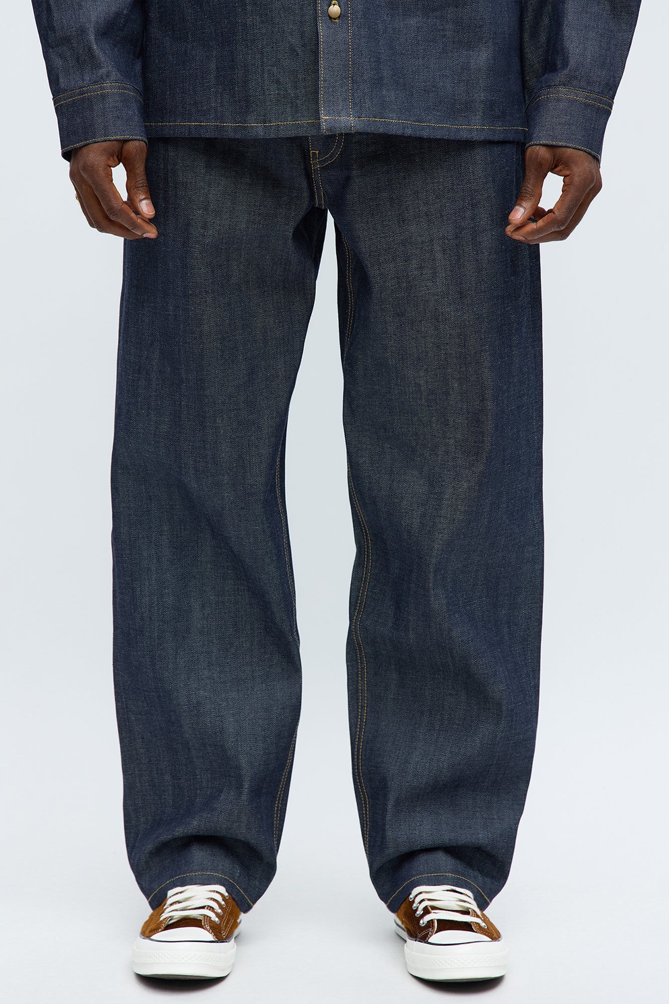 Baggy Raw Selvedge Jeans - Dark Wash