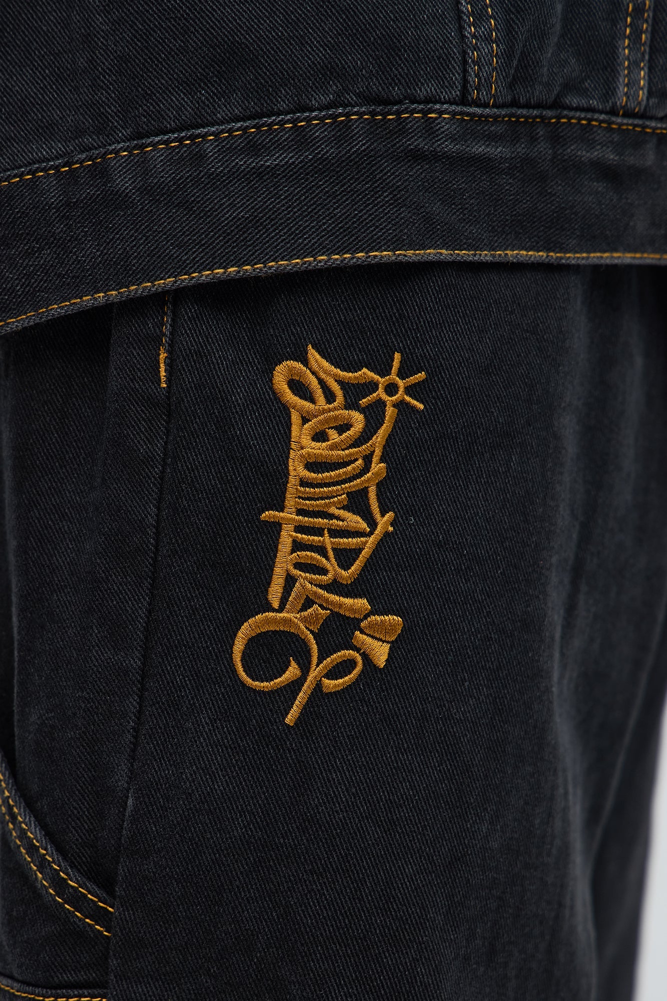 South Pole Baggy Contrast Stitch Jeans - Black