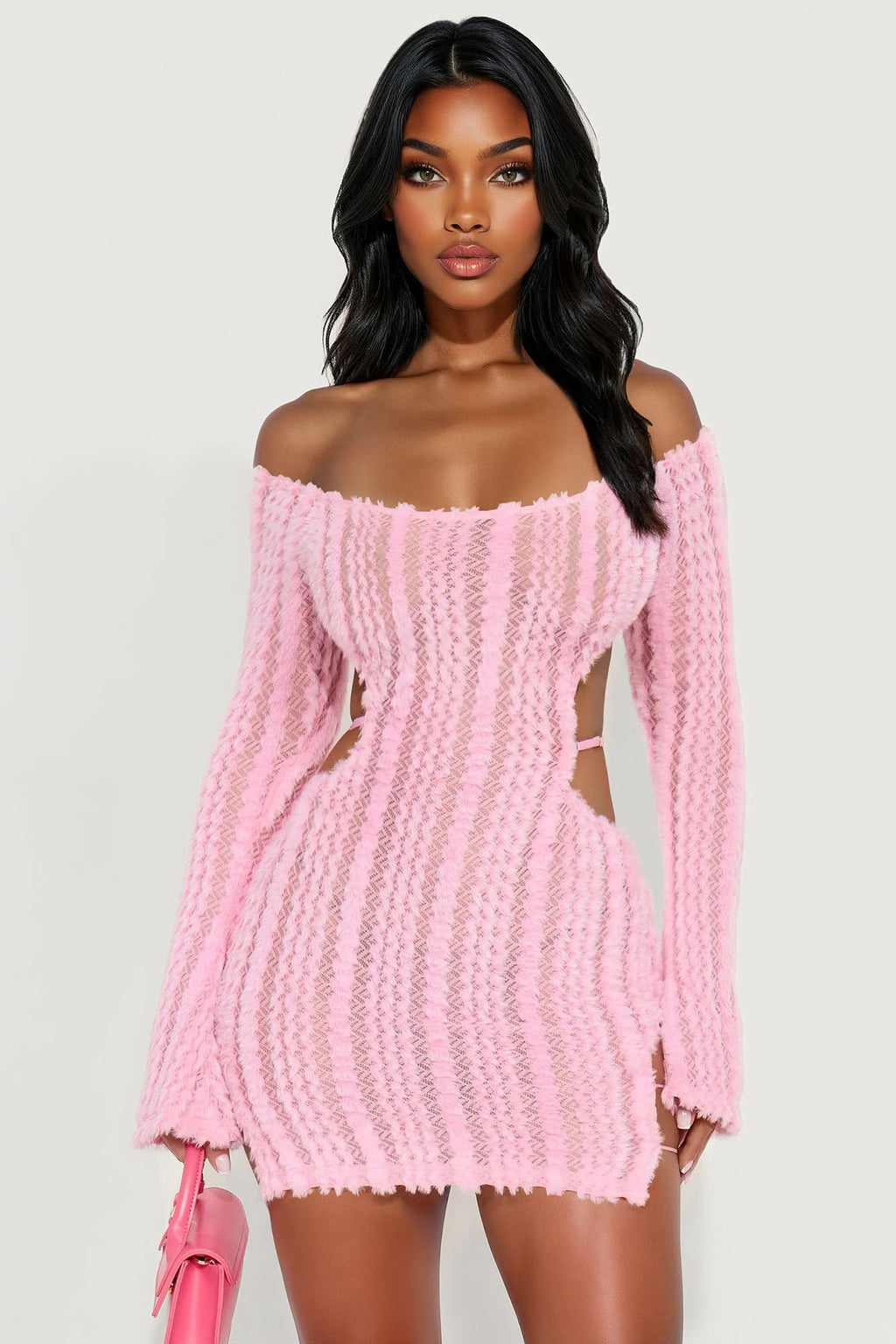 Tall It's My World Sweater Micro Mini Dress - Pink