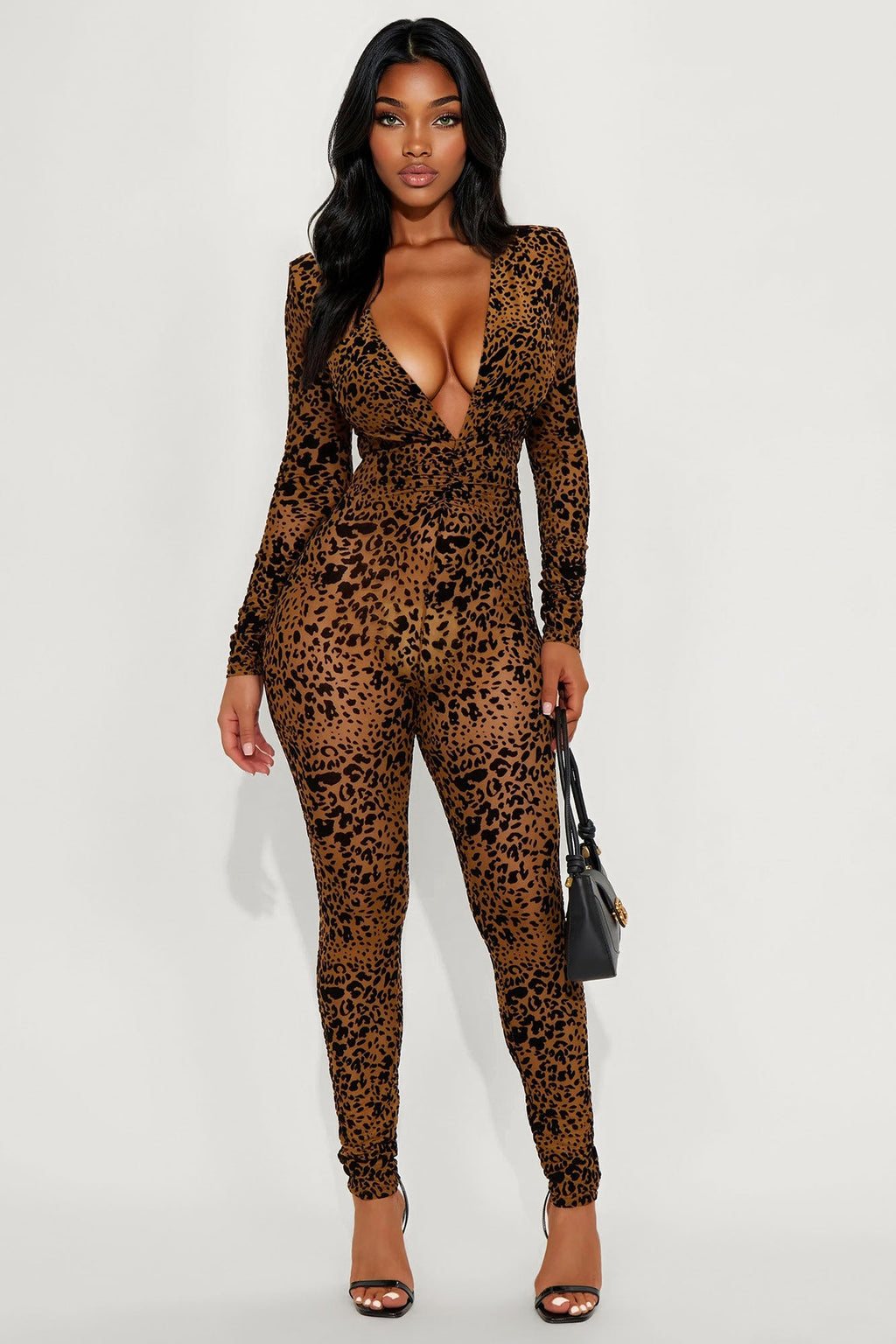 Wild Fashion Mesh Jumpsuit - Camel/combo