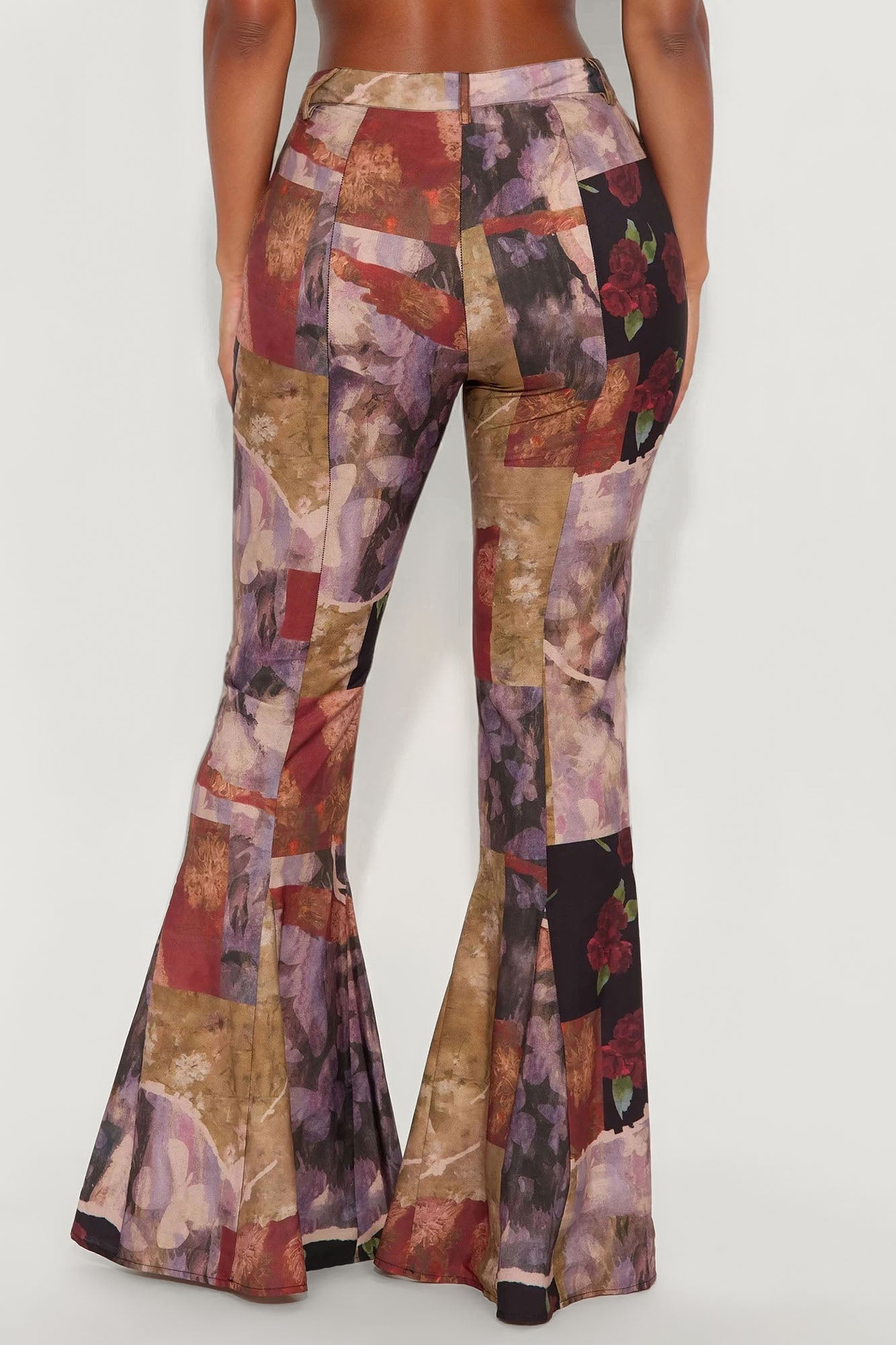 Winnie Abstract Floral Flare Pant 34″ - Multi Color