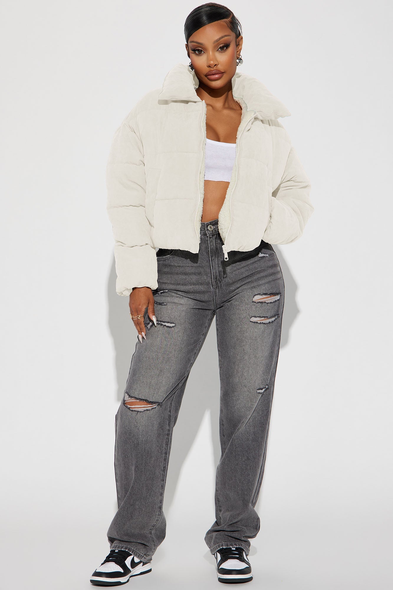 Too Hot To Handle Puffer Jacket - Cream
