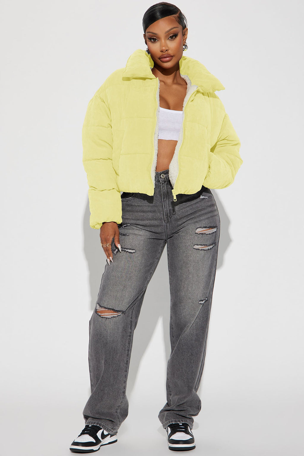 Too Hot To Handle Puffer Jacket - Yellow
