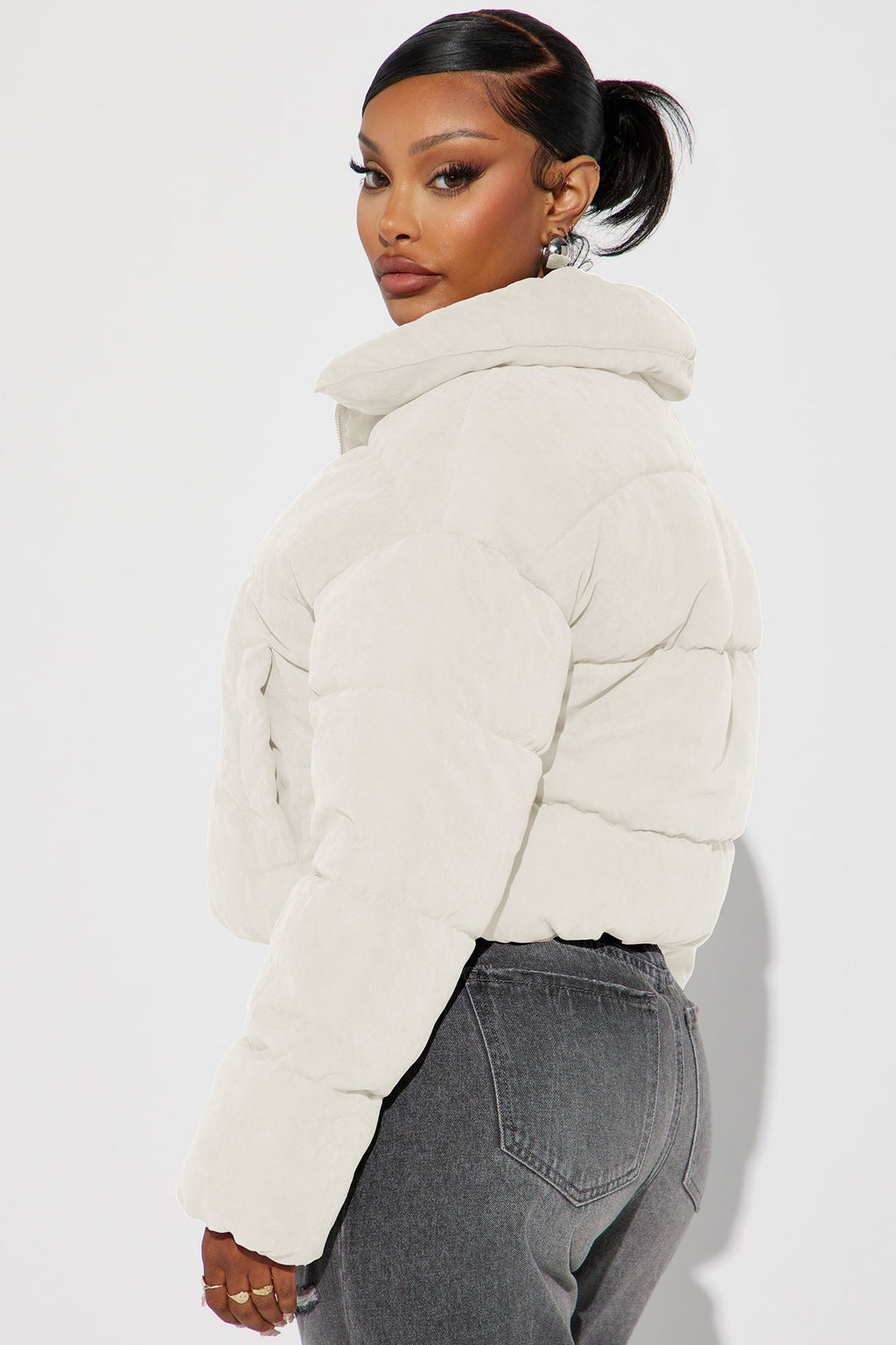 Too Hot To Handle Puffer Jacket - Cream