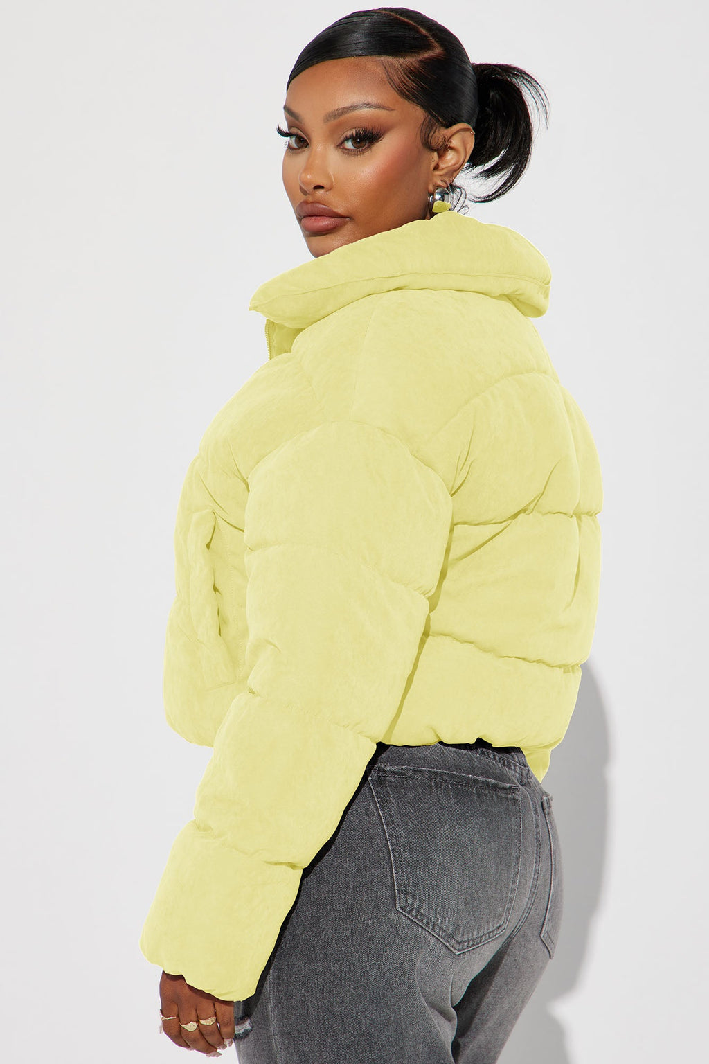Too Hot To Handle Puffer Jacket - Yellow