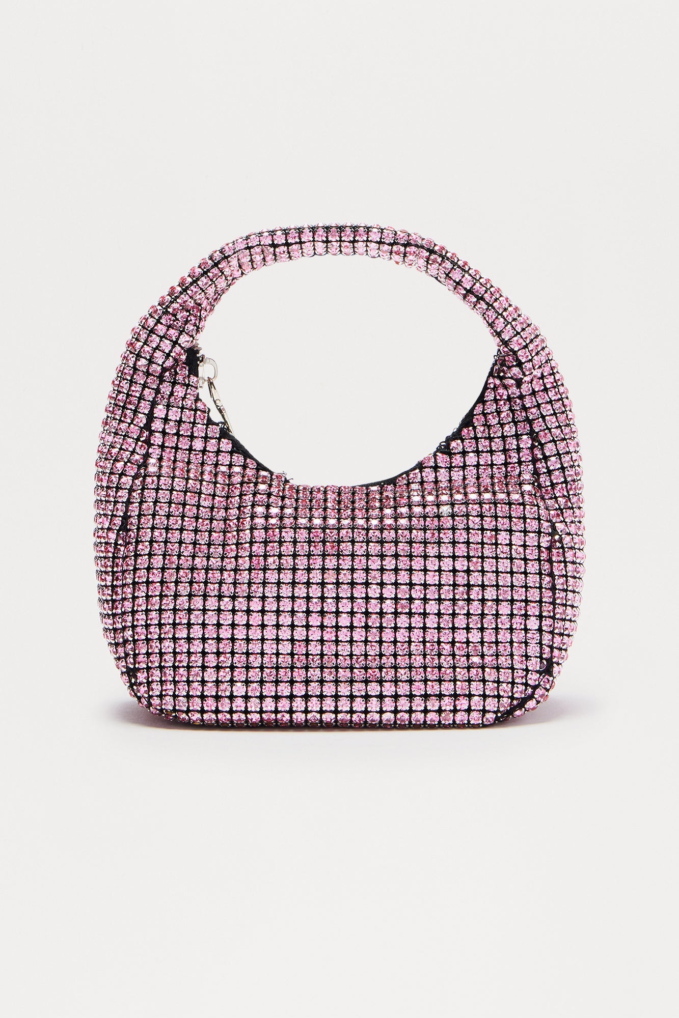 Glam Rush Rhinestone Satchel Handbag - Pink 