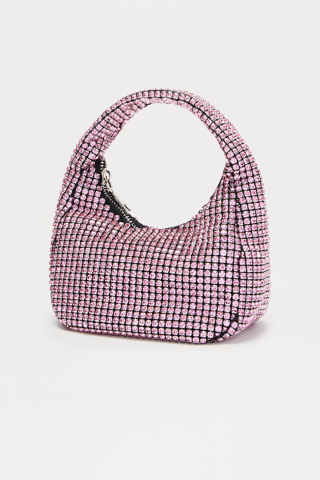 Glam Rush Rhinestone Satchel Handbag - Pink 