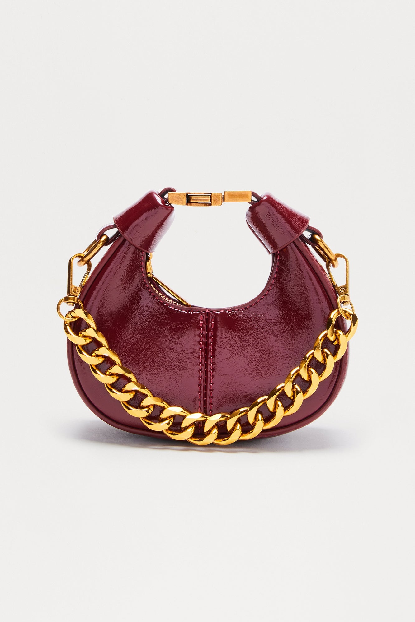Lil' Link Mini Faux Leather Clutch - Burgundy 
