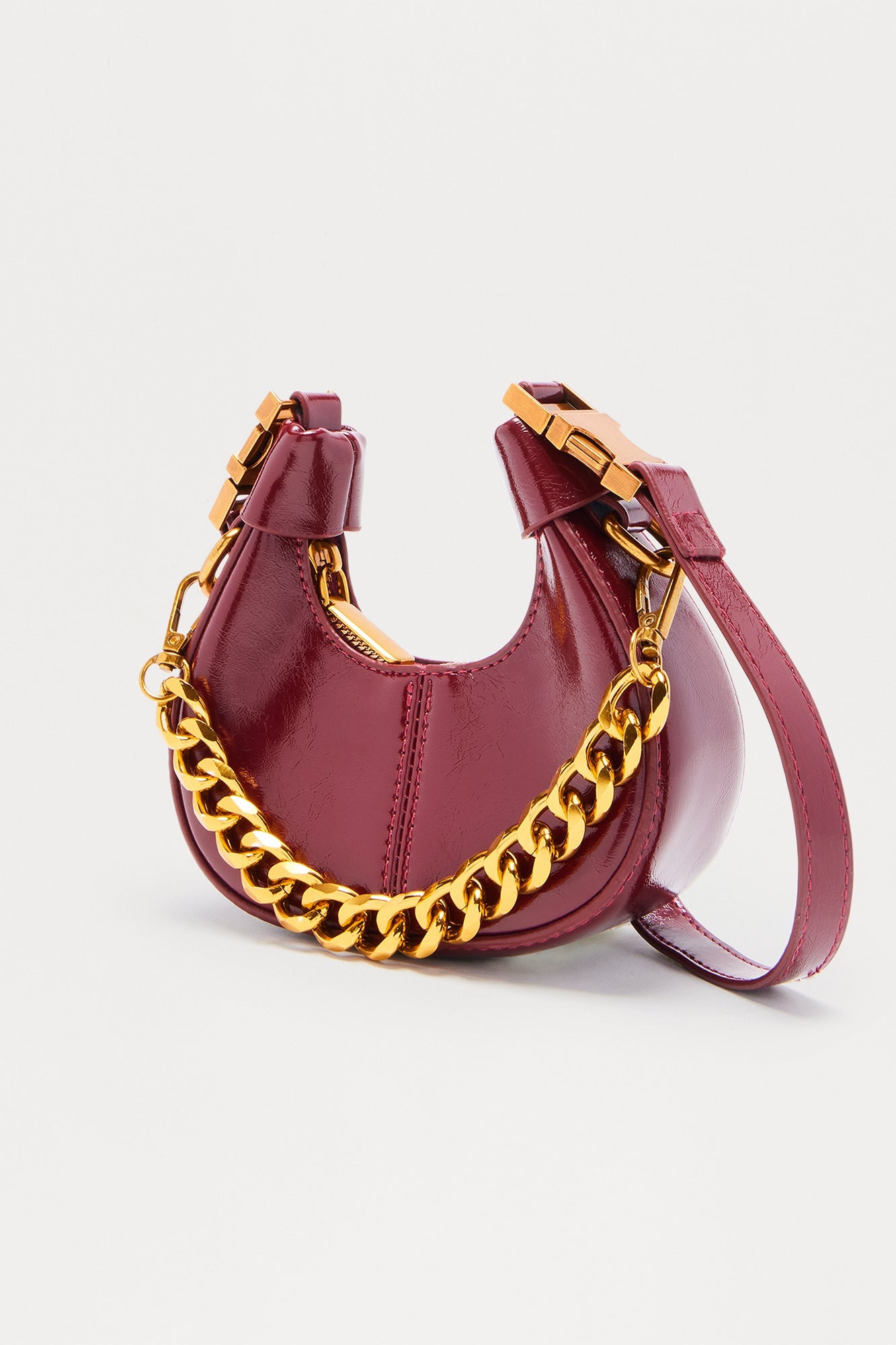 Lil' Link Mini Faux Leather Clutch - Burgundy 