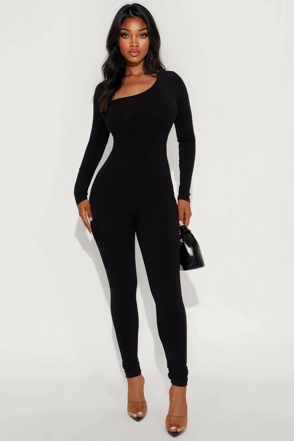 Final Edit Snatched Long Sleeve Jumpsuit - Black