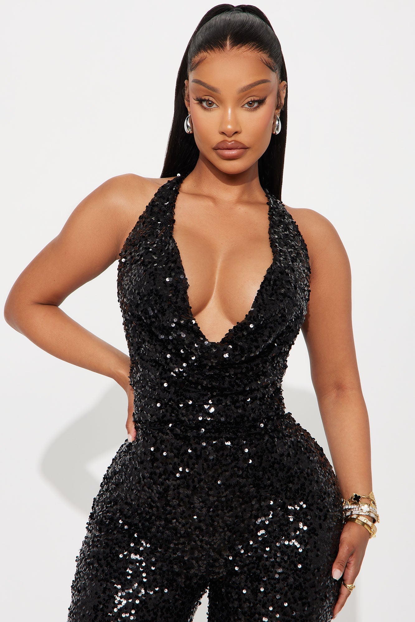 Meet Me On The Dance Floor Sequin Jumpsuit - Black