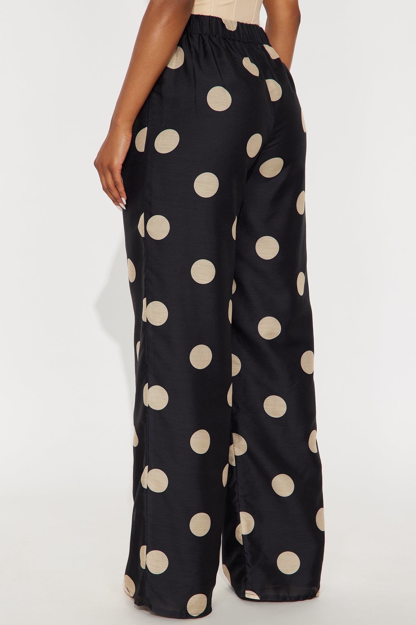Missy High Rise Wide Leg Polka Dot Pant - Black/combo