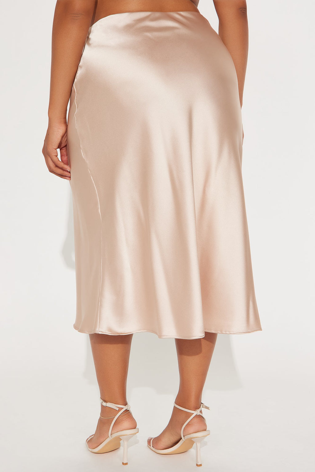 Girls Need Love Satin Midi Skirt - Champagne