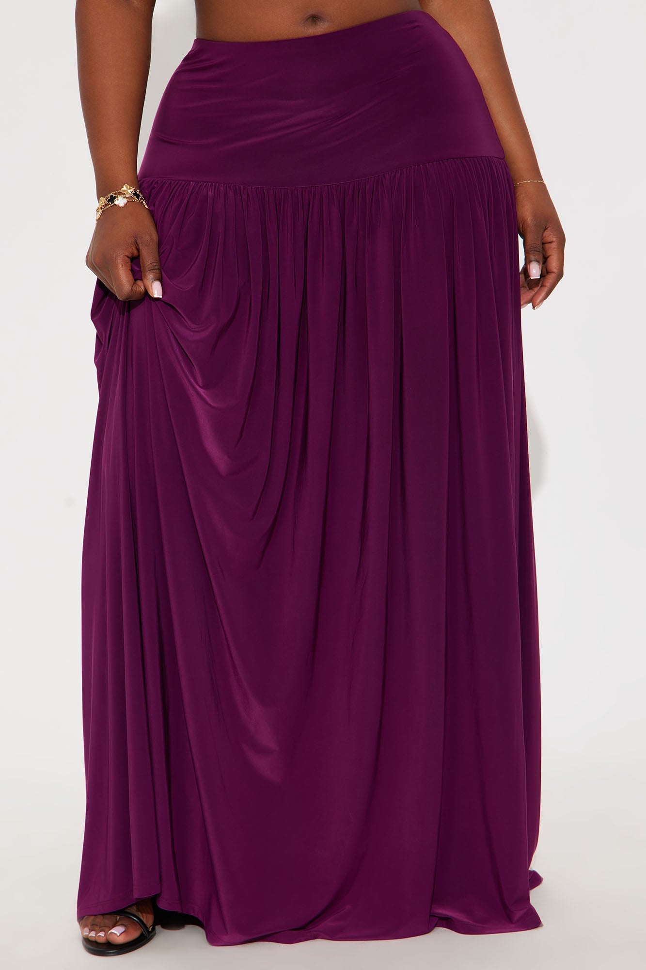 Marnie Tiered Drop Waist Maxi Skirt - Magenta