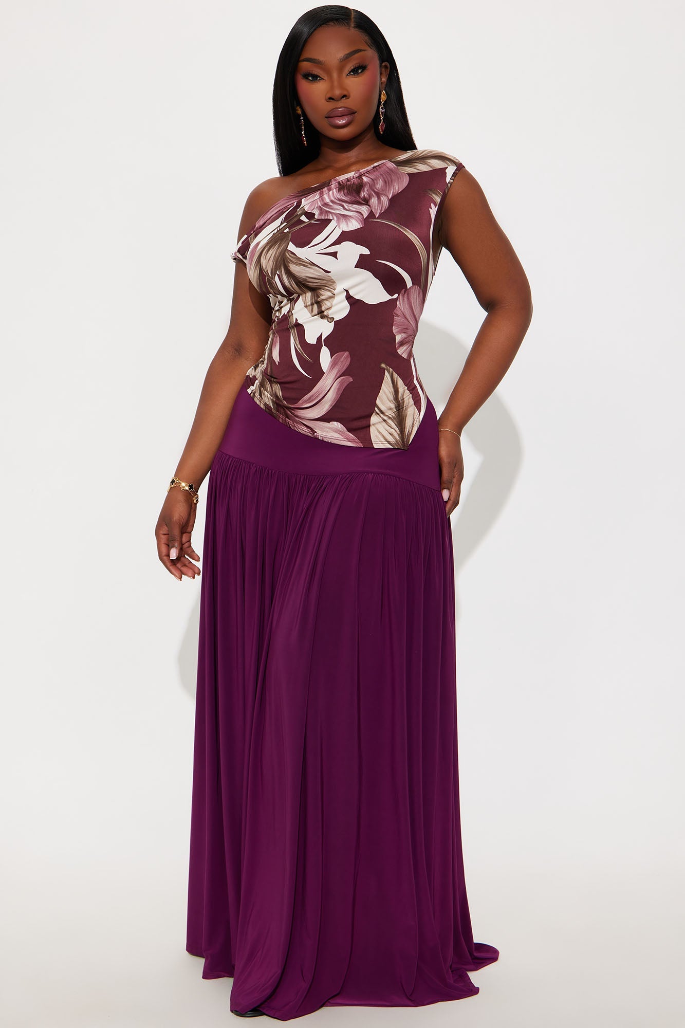 Marnie Tiered Drop Waist Maxi Skirt - Magenta
