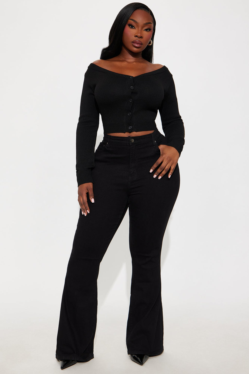 All I've Got Boat Neck Cardigan - Black