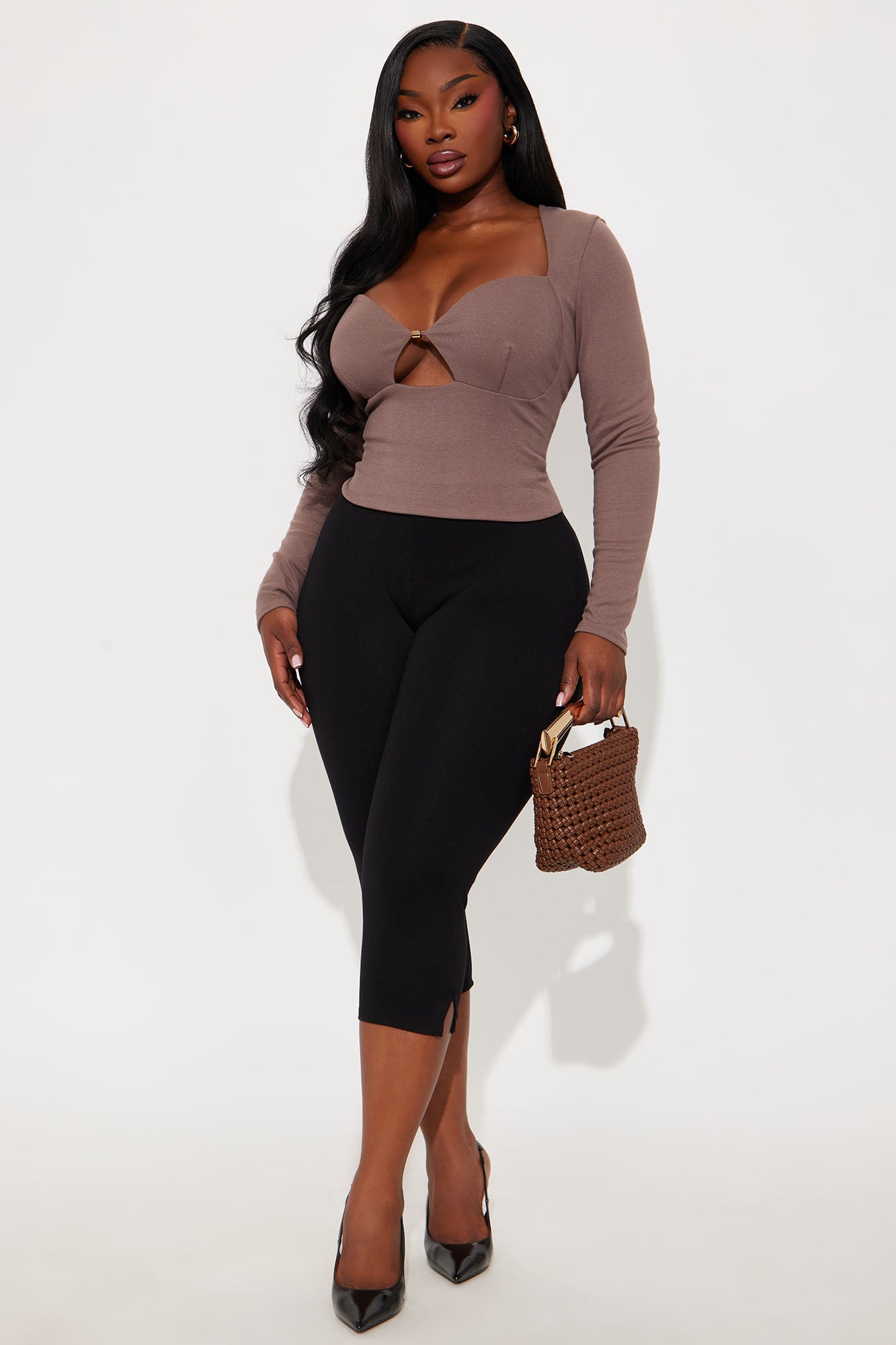 Forgotten Love Double Lined Long Sleeve Top - Mocha