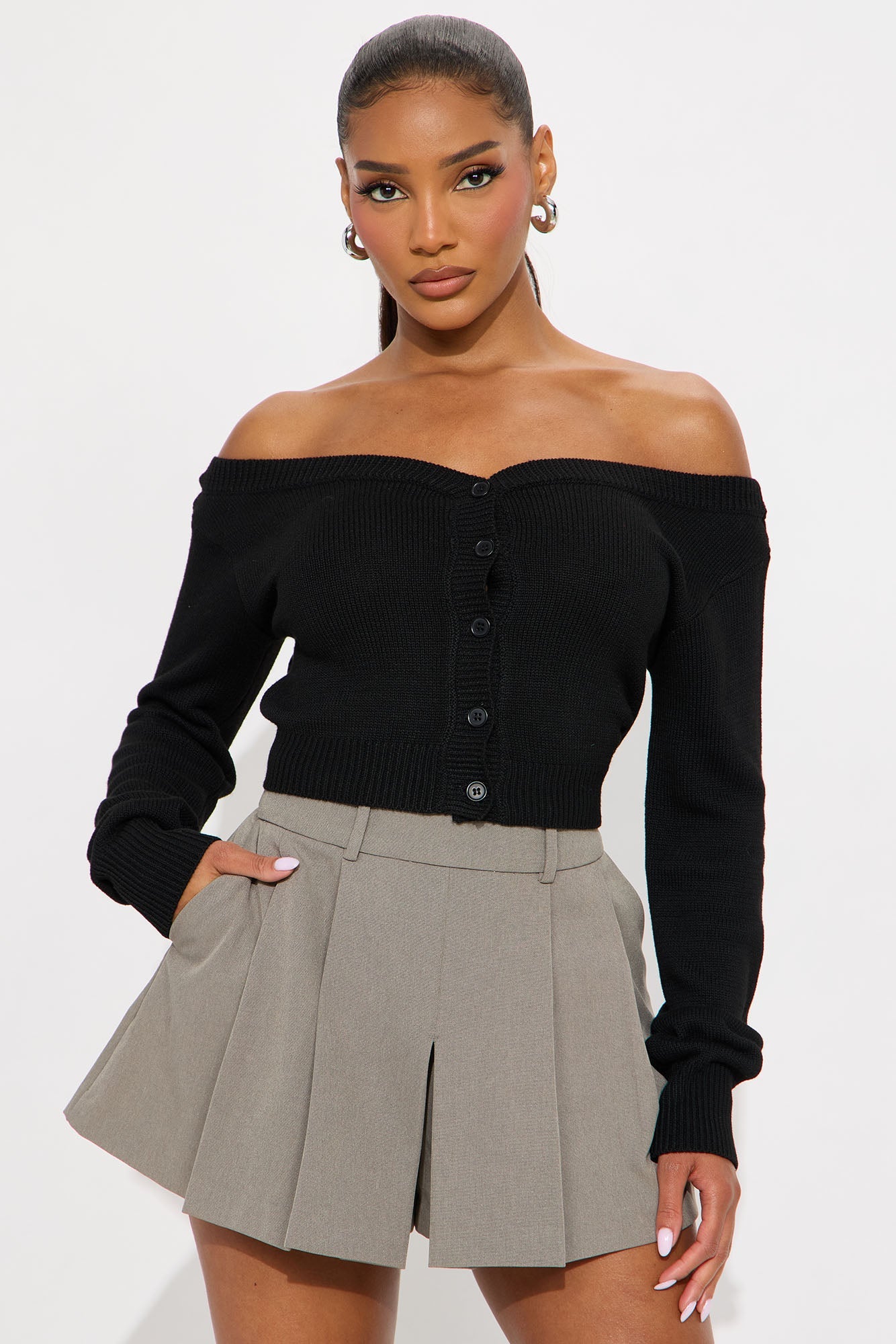 All I've Got Boat Neck Cardigan - Black