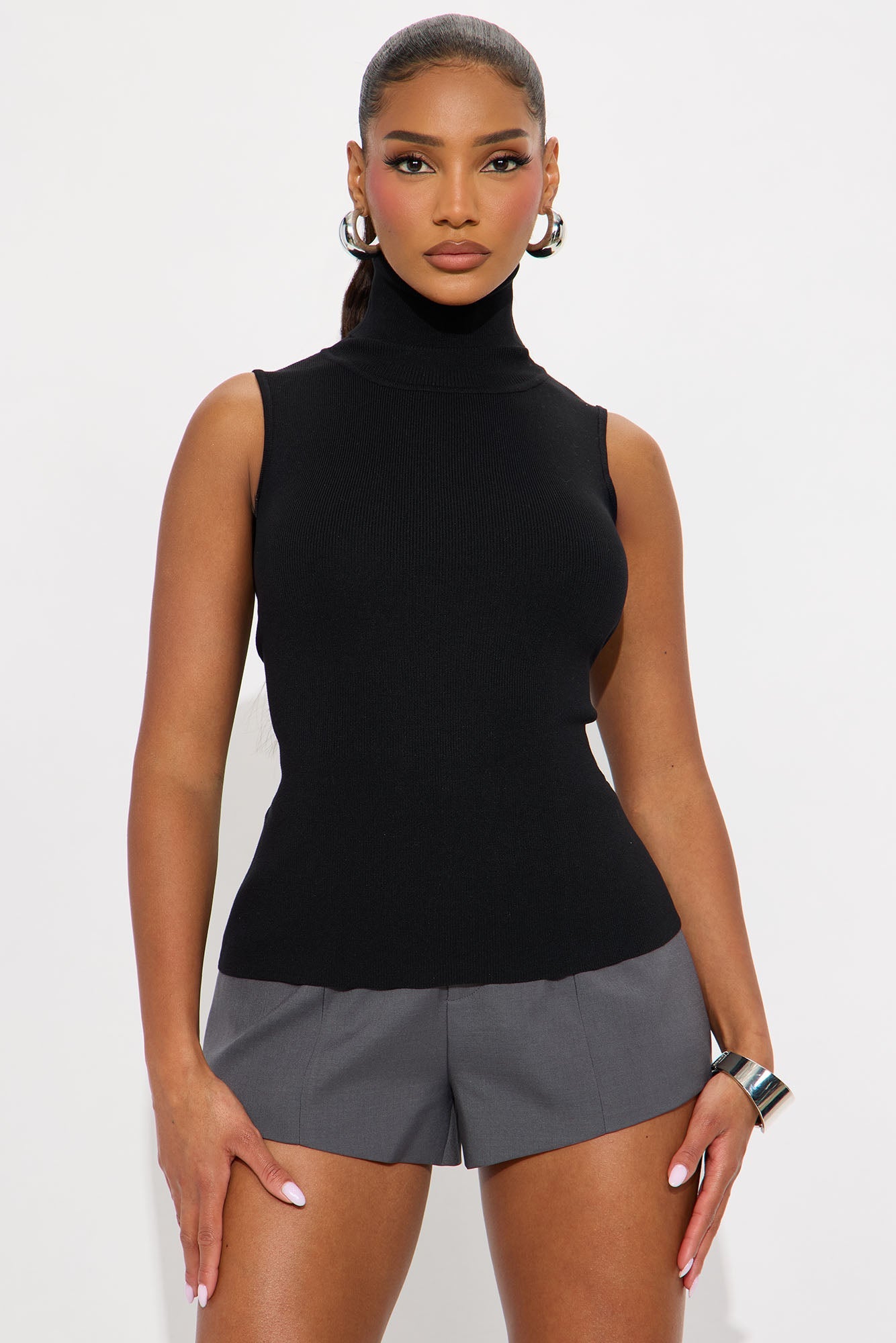 All You Turtle Neck Sweater Top - Black