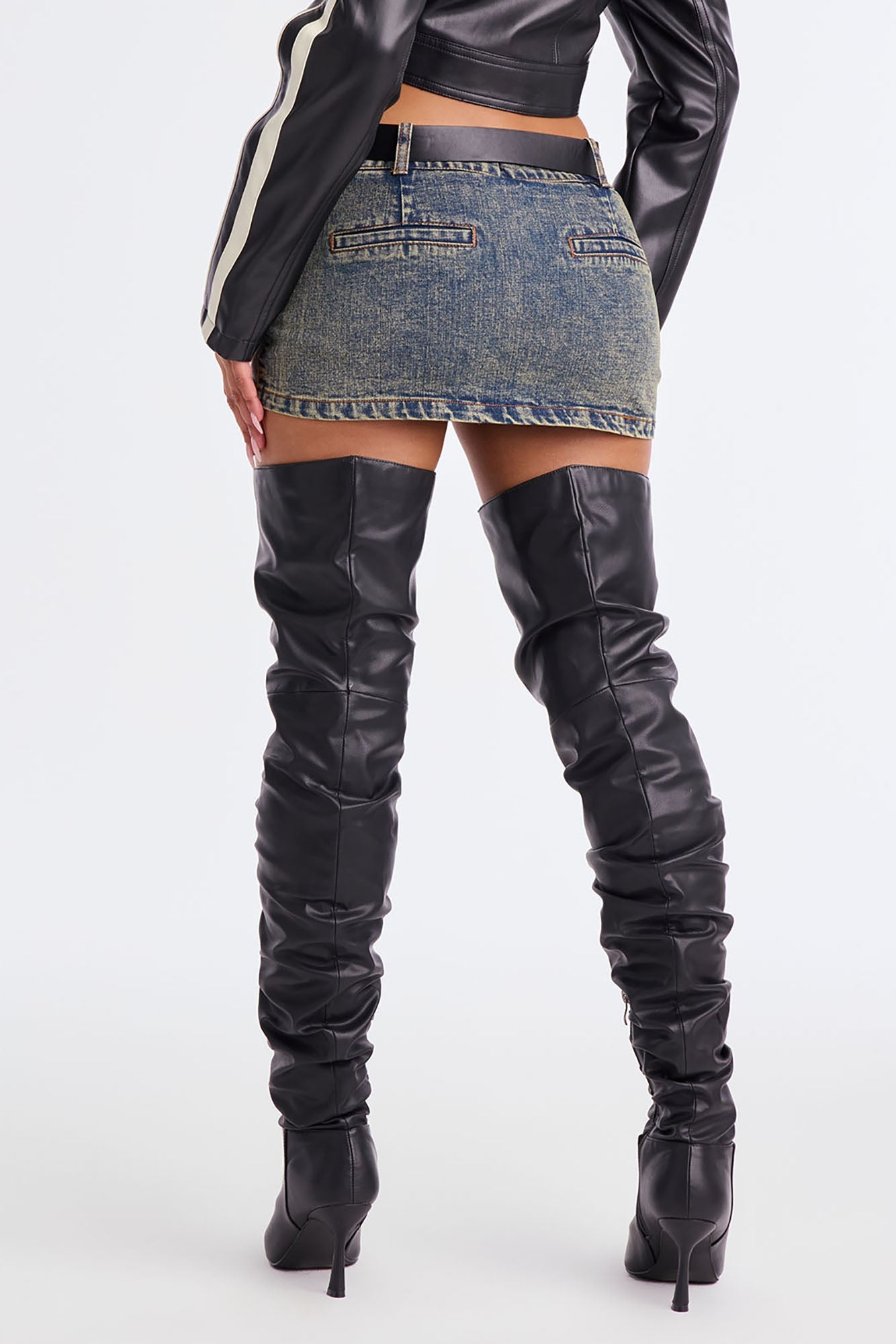 Pamela Denim Micro Mini Skort - Vintage Wash