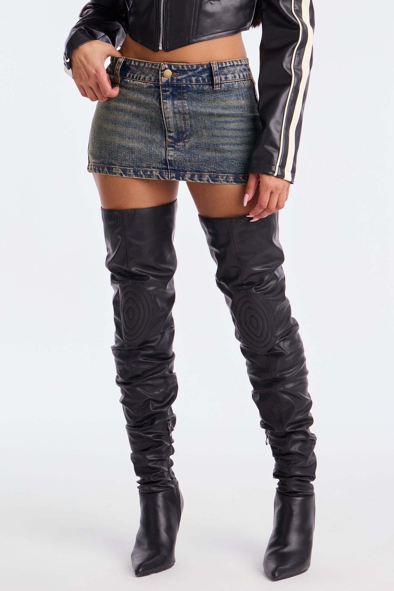 Pamela Denim Micro Mini Skort - Vintage Wash