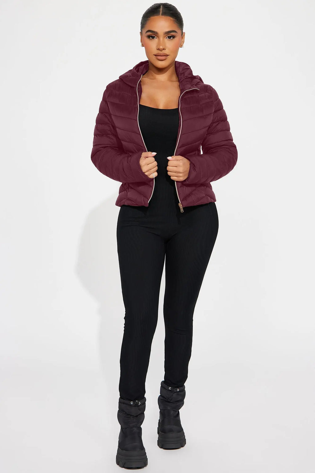 Cold Times Puffer Jacket - Burgundy 