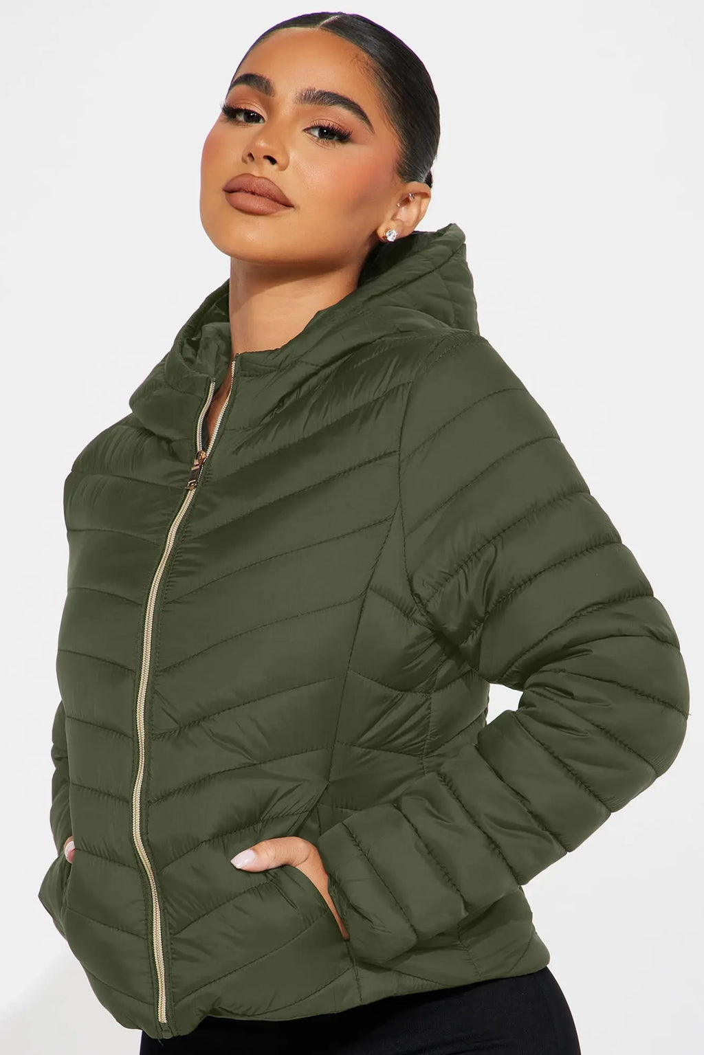 Cold Times Puffer Jacket - Olive 