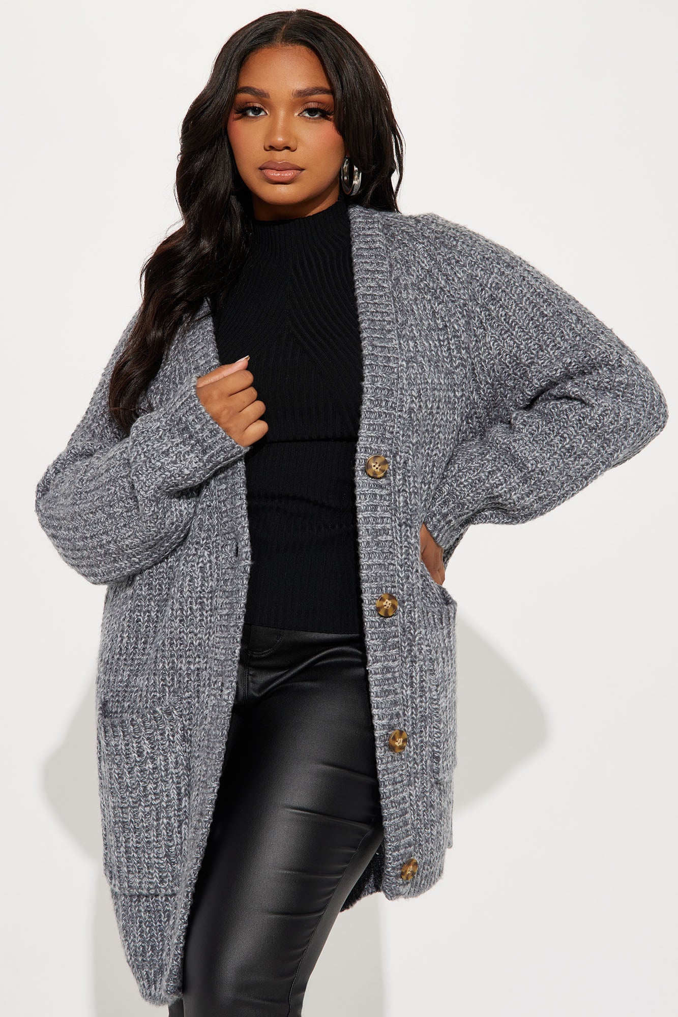 Taylee Cardigan - Charcoal