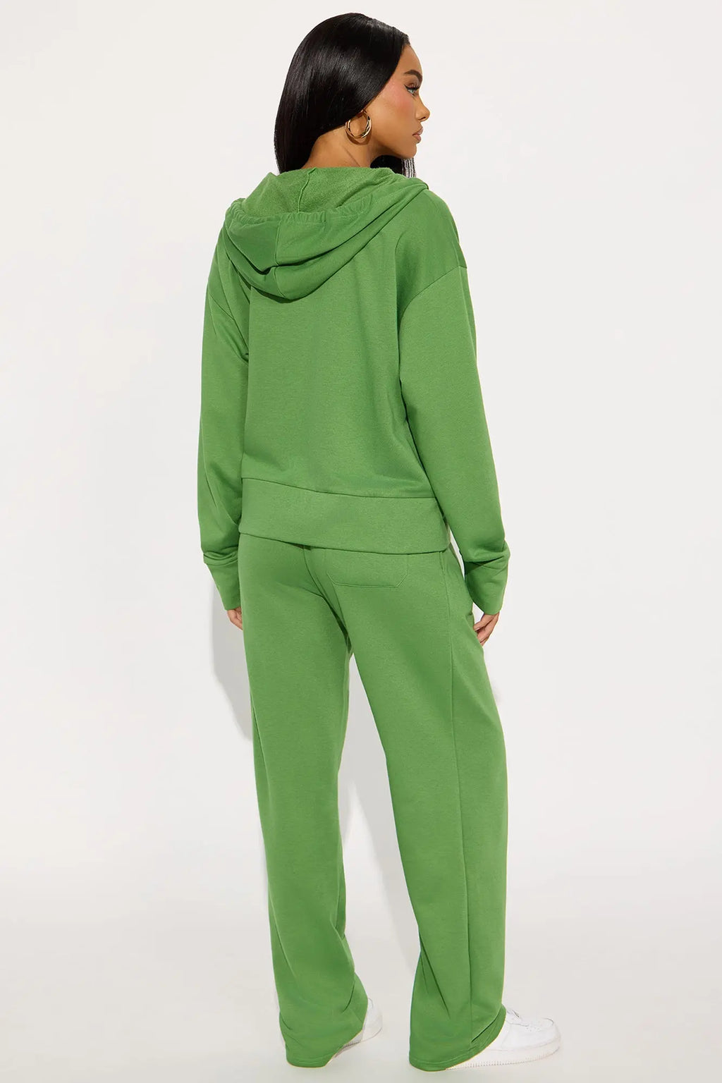 Brooke Oversized Zip Up Fleece Pant Set - Sage 