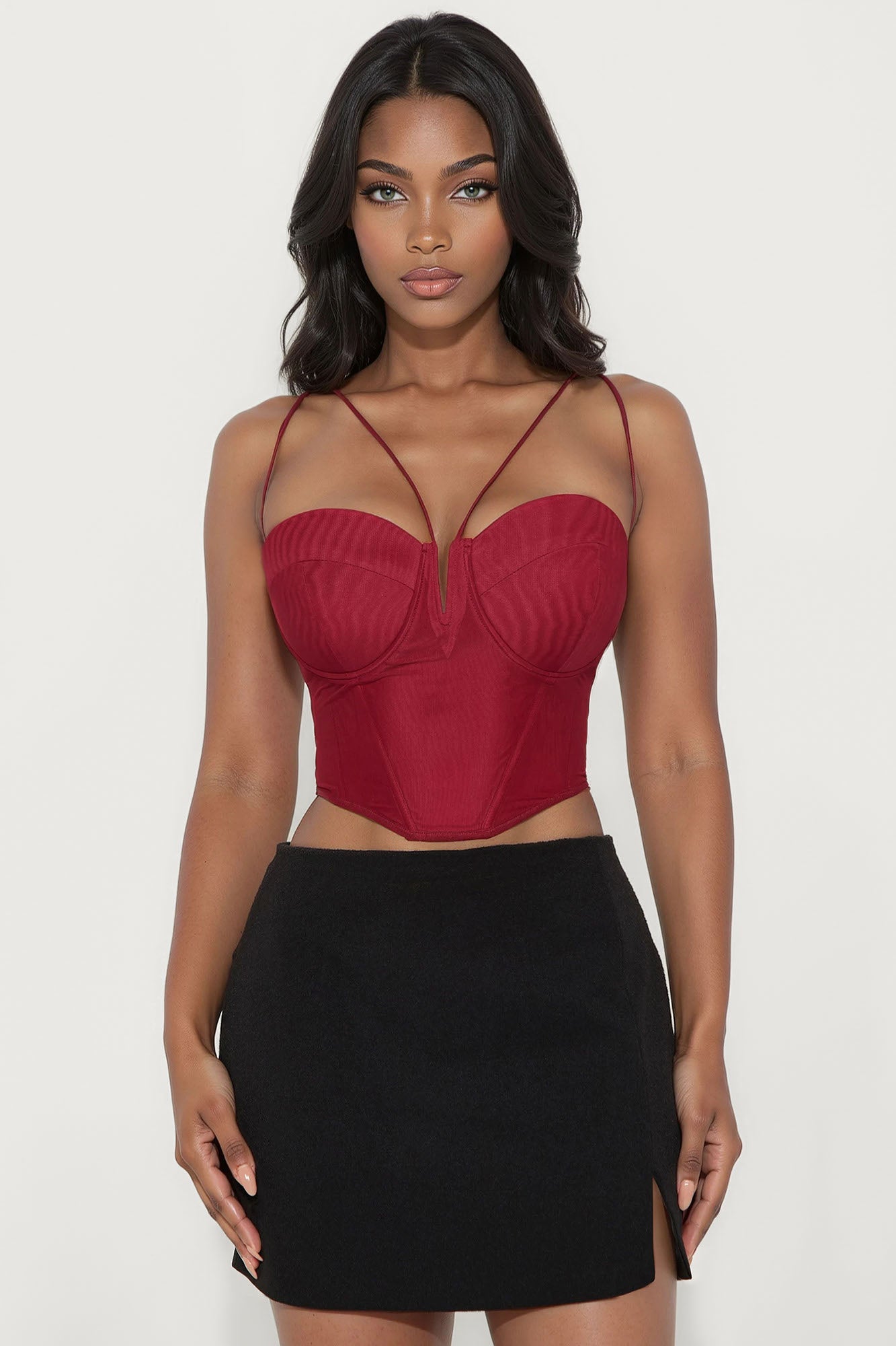 Sara Corset Top - Burgundy