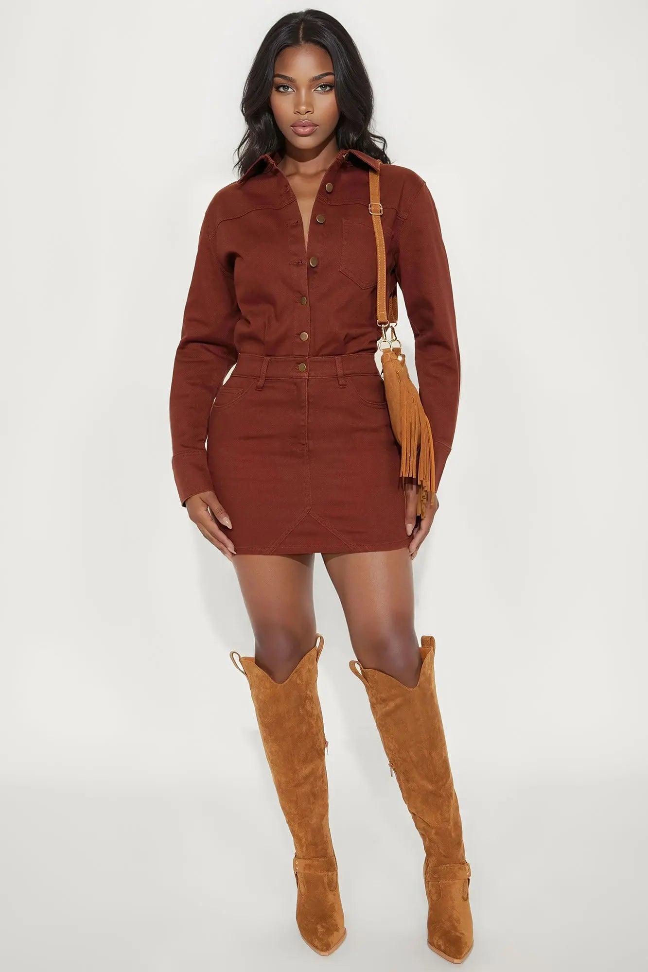 Belleville Denim Mini Dess - Brown 