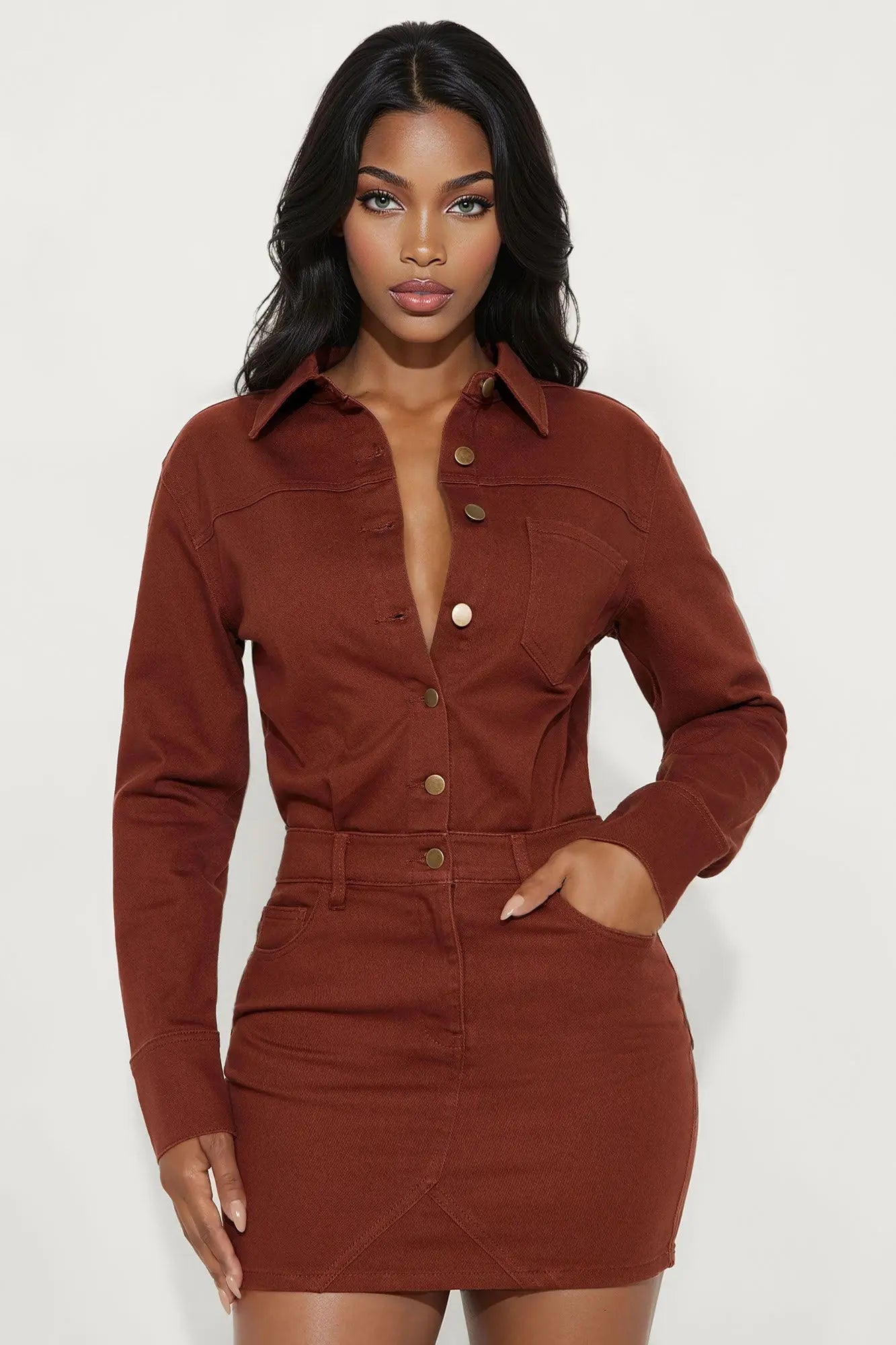 Belleville Denim Mini Dess - Brown 