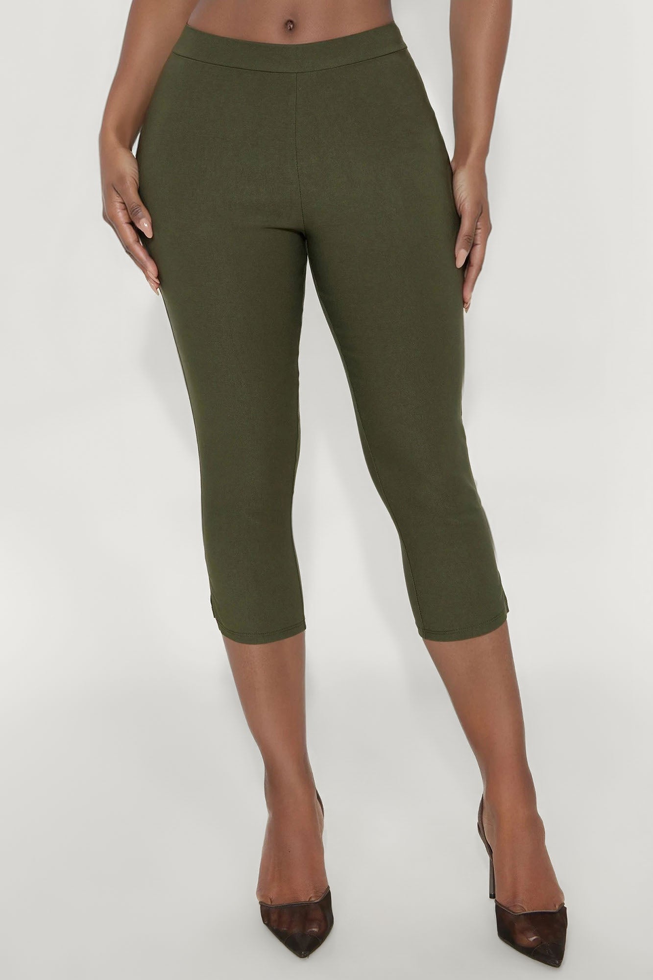 Natalia Millennium Capri Skinny Pant 20″ - Olive