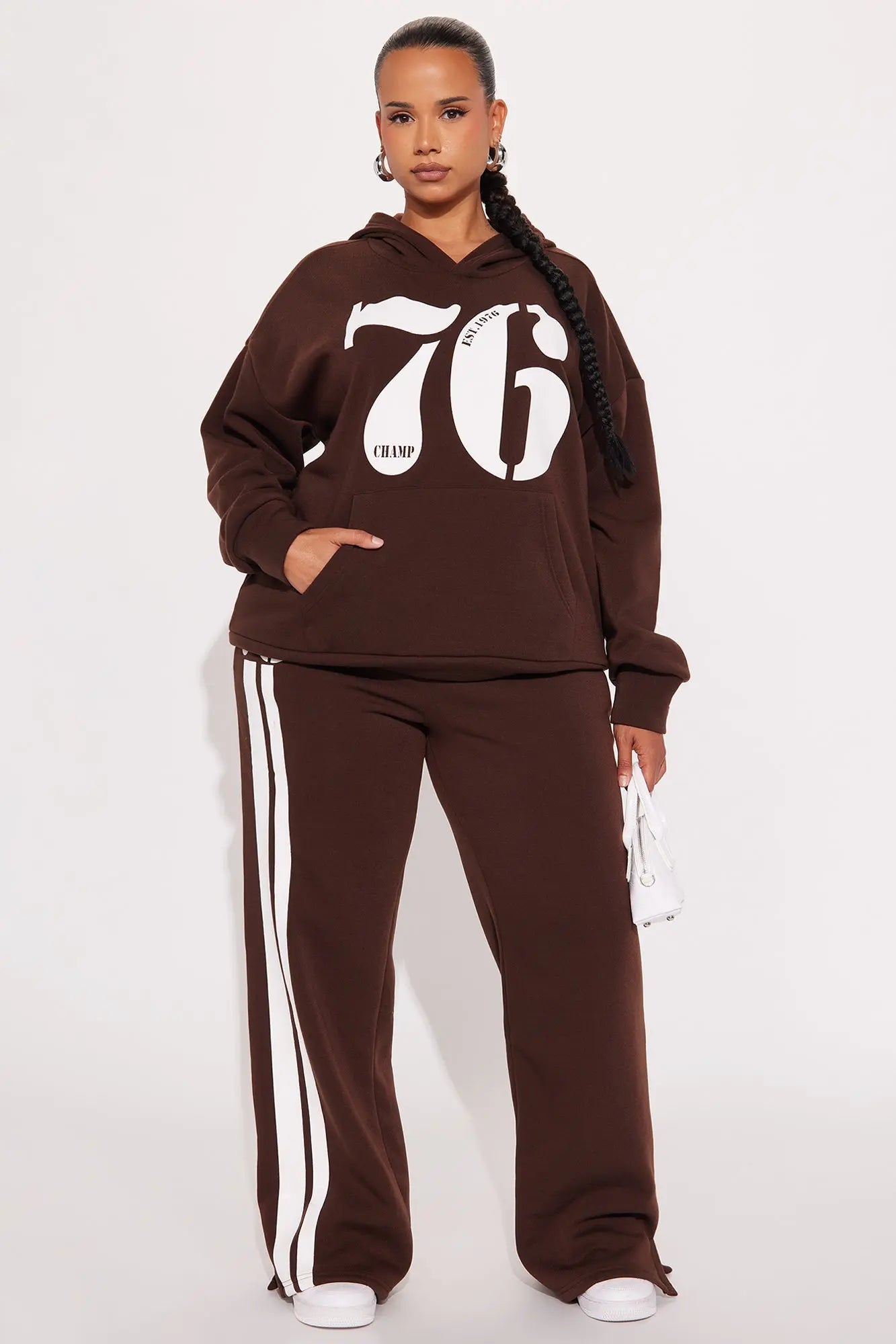 76' Champ Fleece Sweatsuit Set - Chocolate 