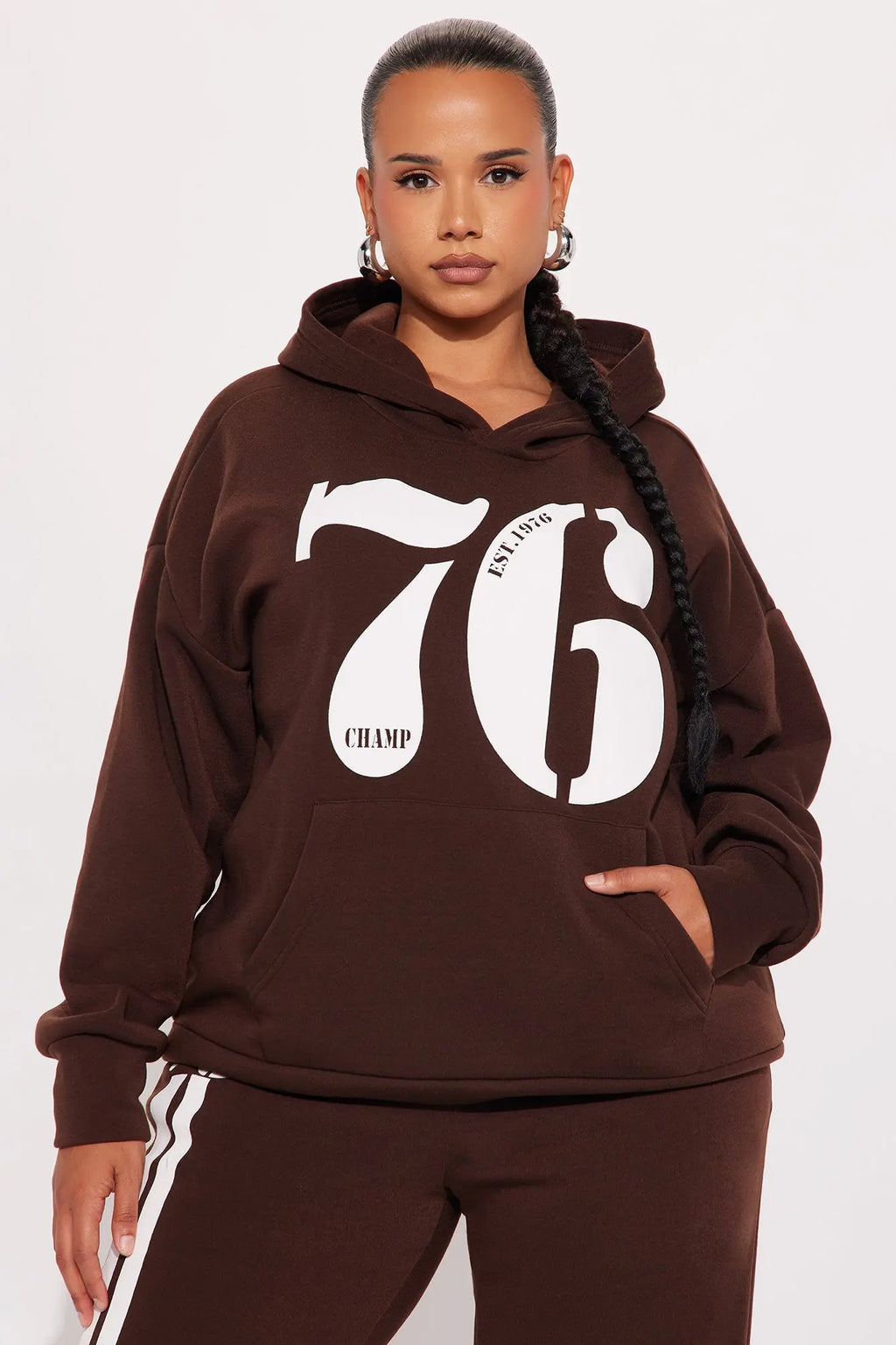 76' Champ Fleece Sweatsuit Set - Chocolate 