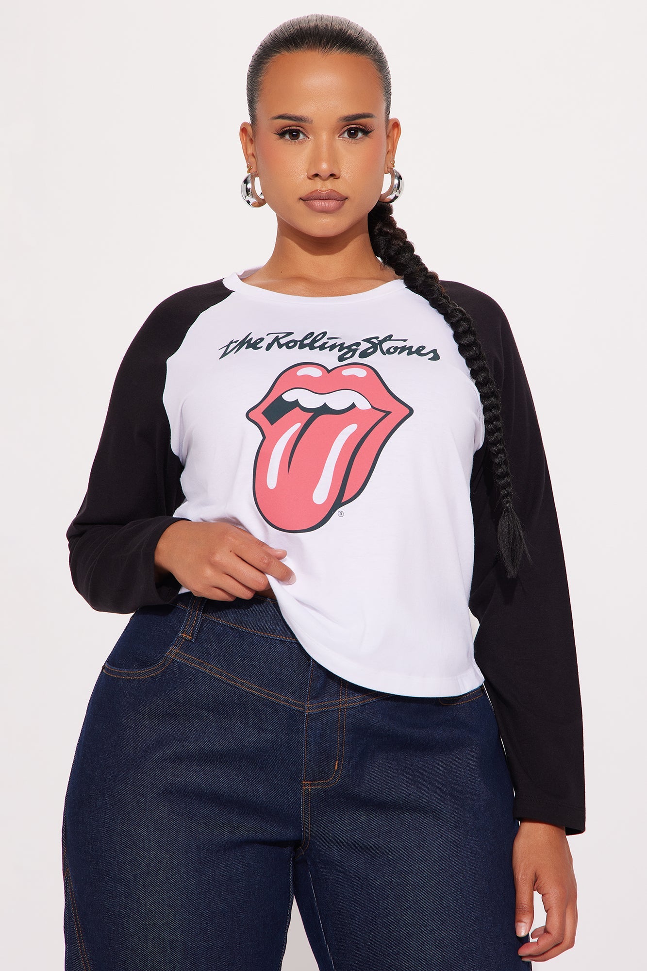 The Rolling Stones Long Sleeve Raglan - White