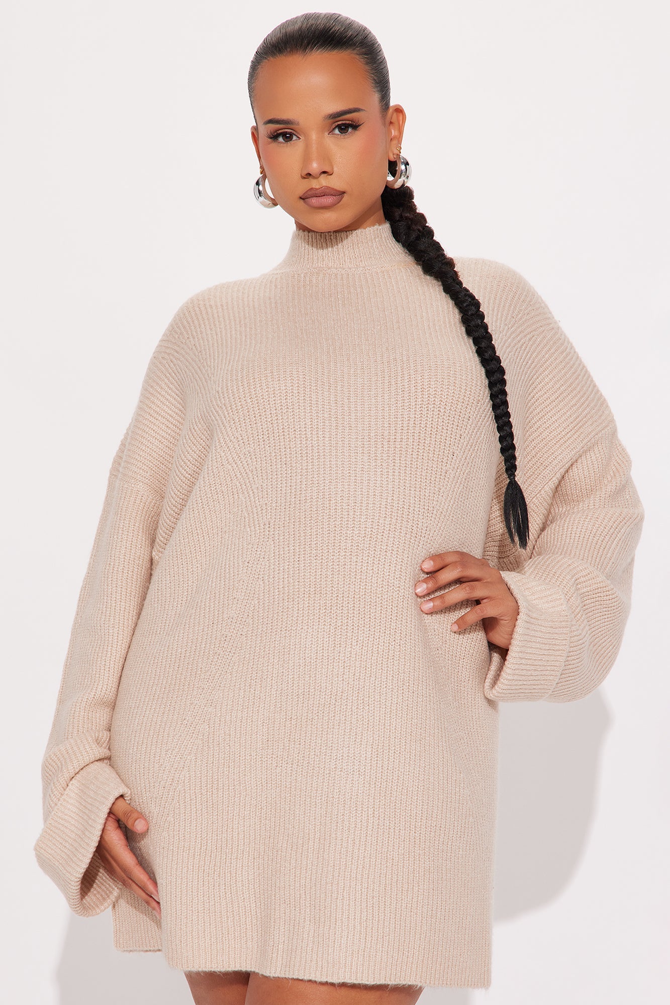 Crush Fever Sweater Mini Dress - Oatmeal