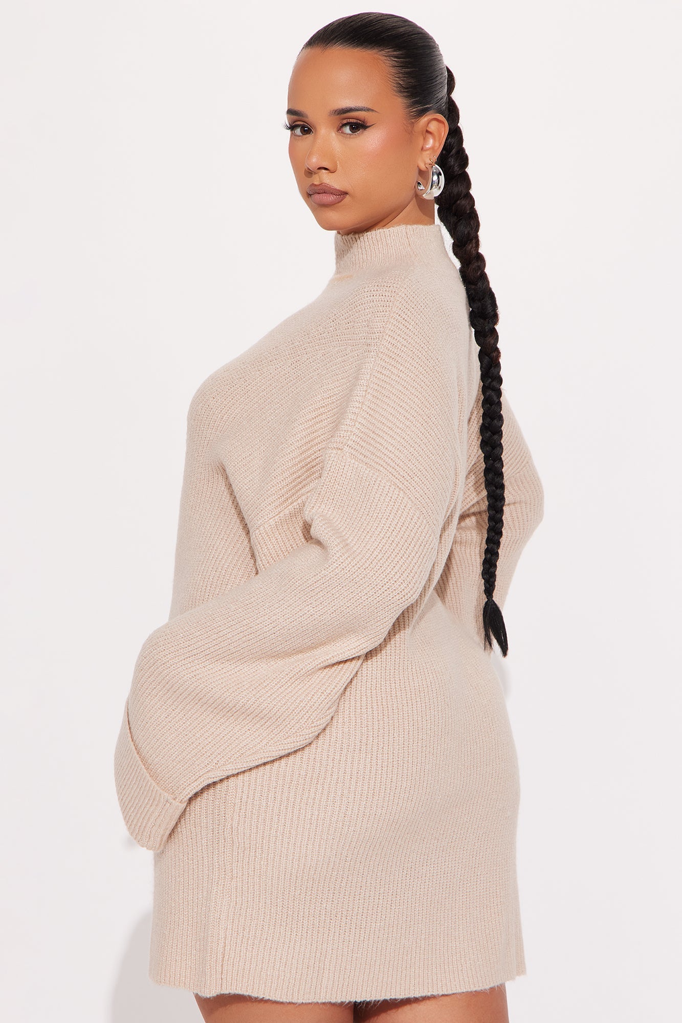 Crush Fever Sweater Mini Dress - Oatmeal