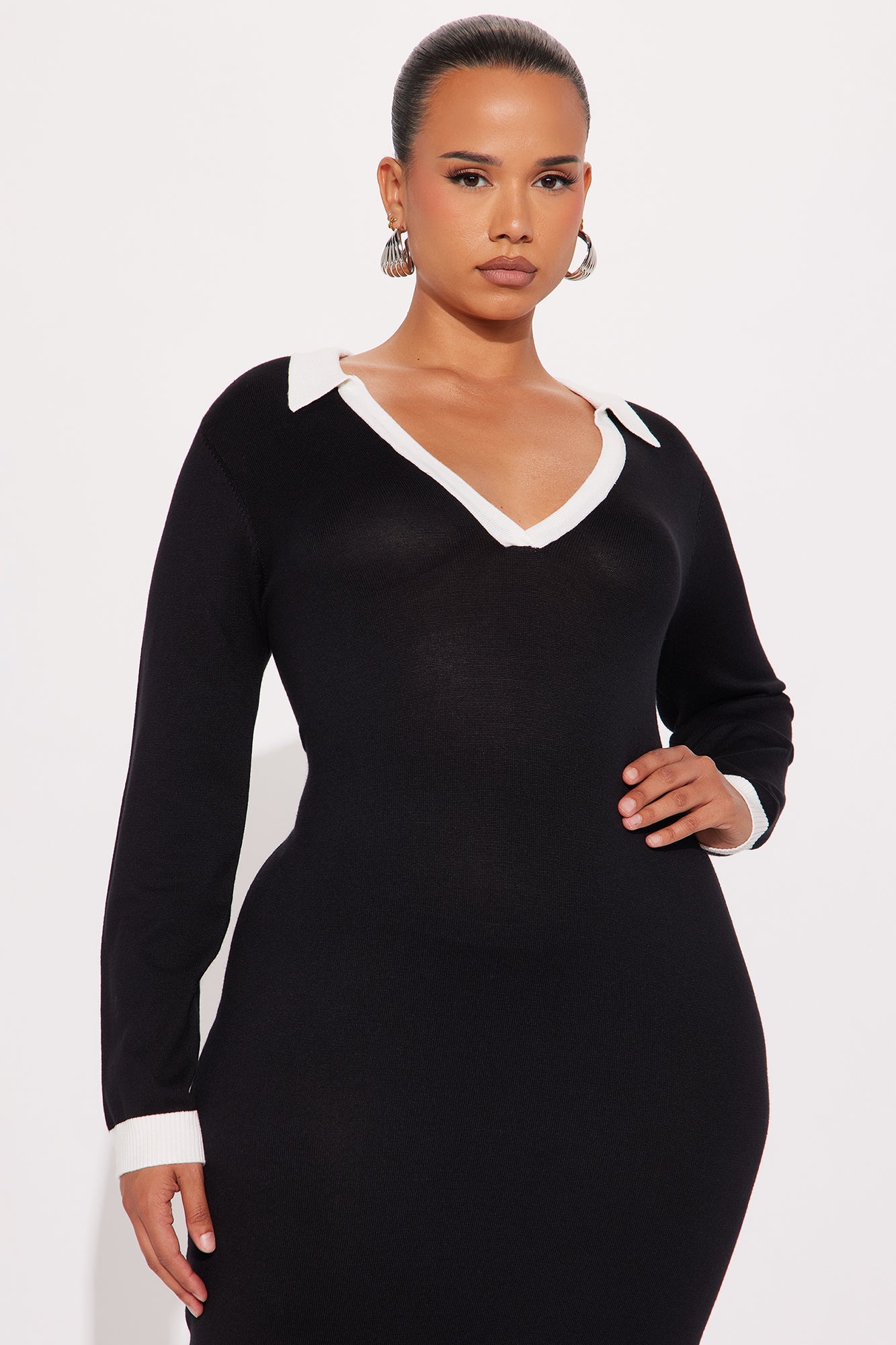 Loren Sweater Midi Dress - Black