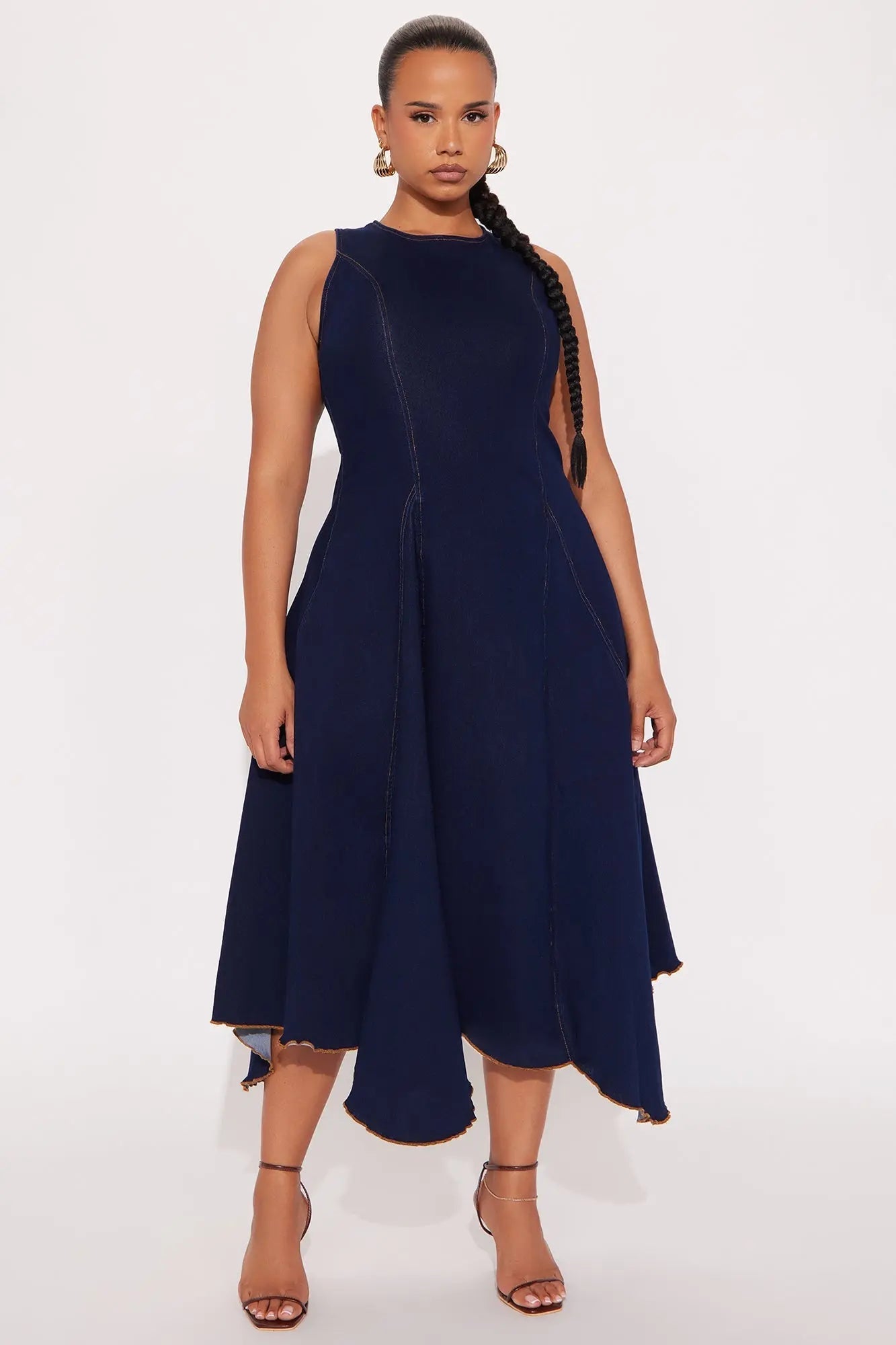 Cheyenne Denim Midi Dress - Indigo 