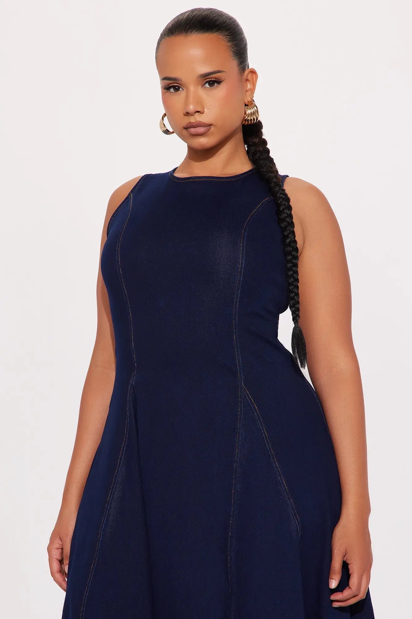 Cheyenne Denim Midi Dress - Indigo 