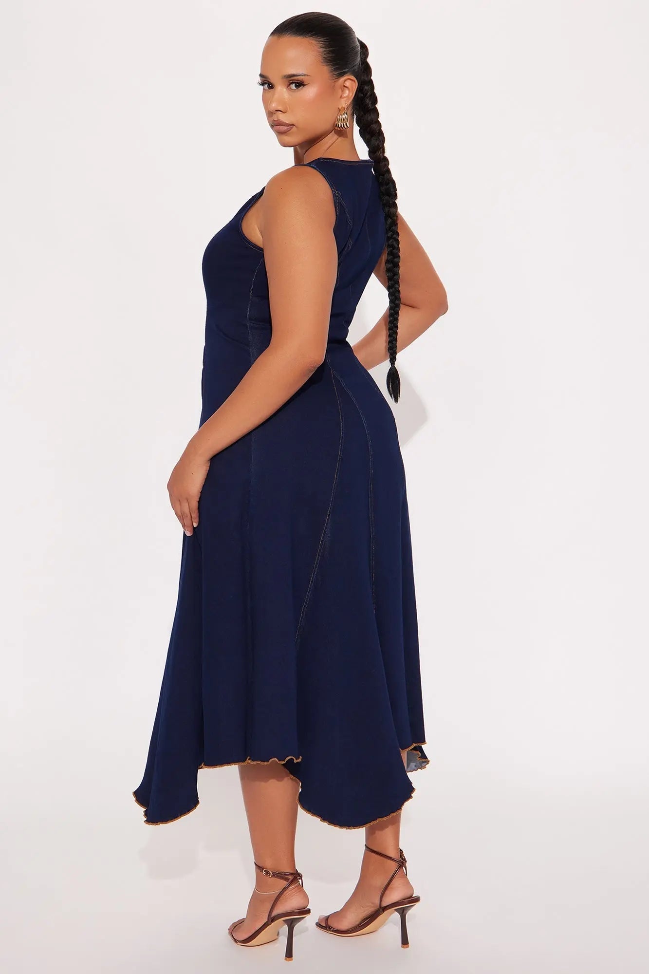 Cheyenne Denim Midi Dress - Indigo 