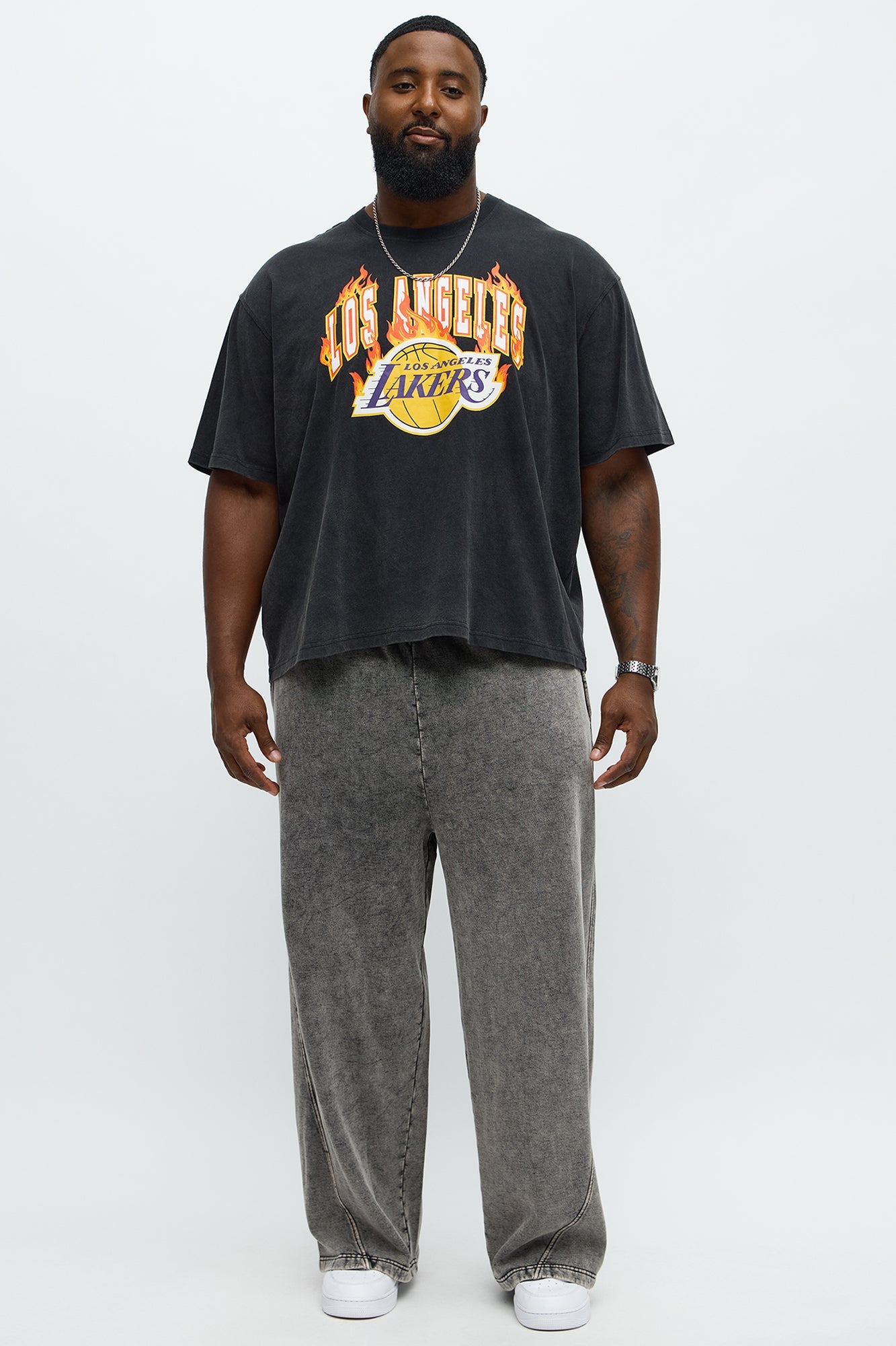 Lakers Slam Jam Oversized Short Sleeve Tee - Black