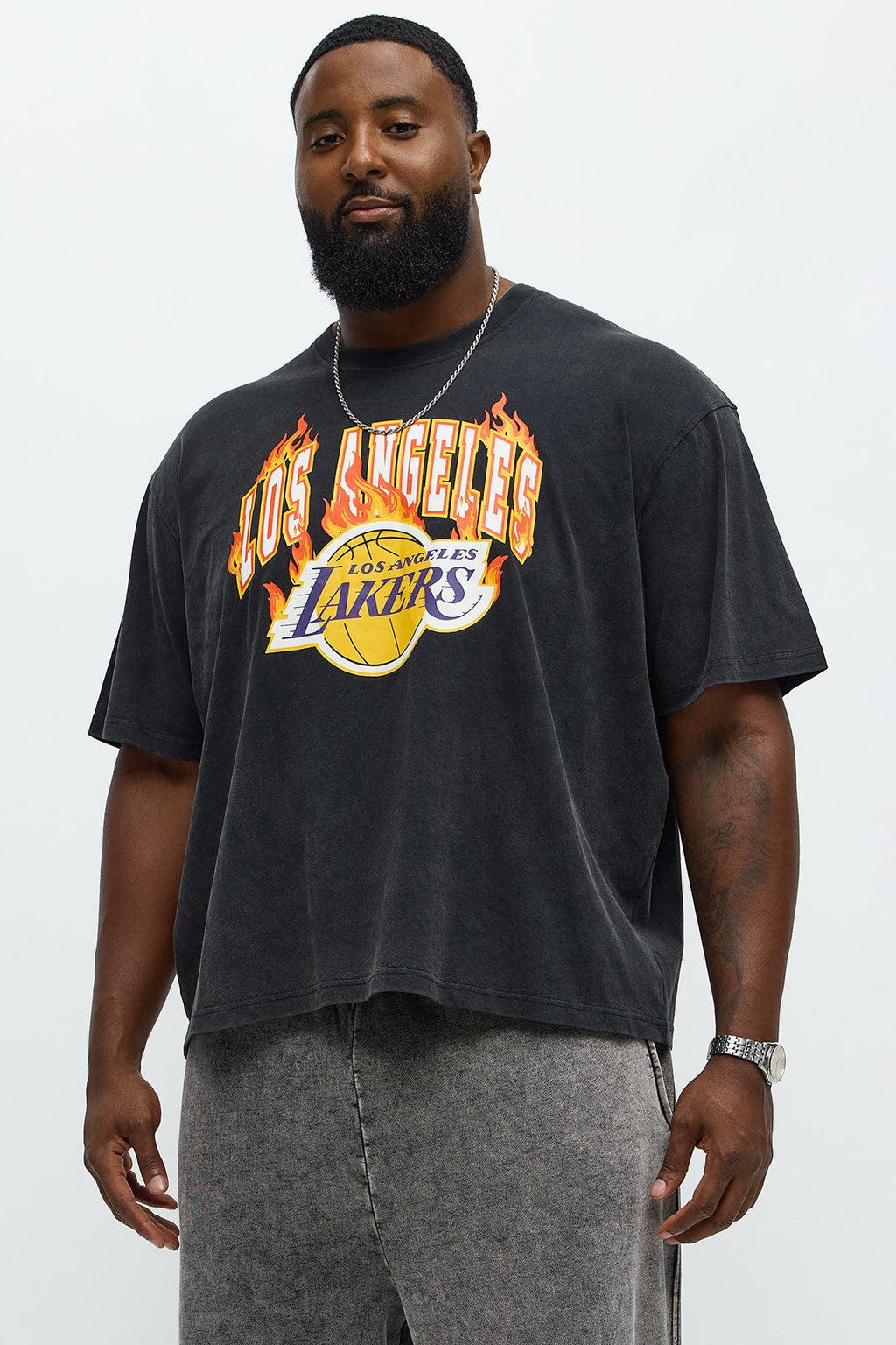 Lakers Slam Jam Oversized Short Sleeve Tee - Black