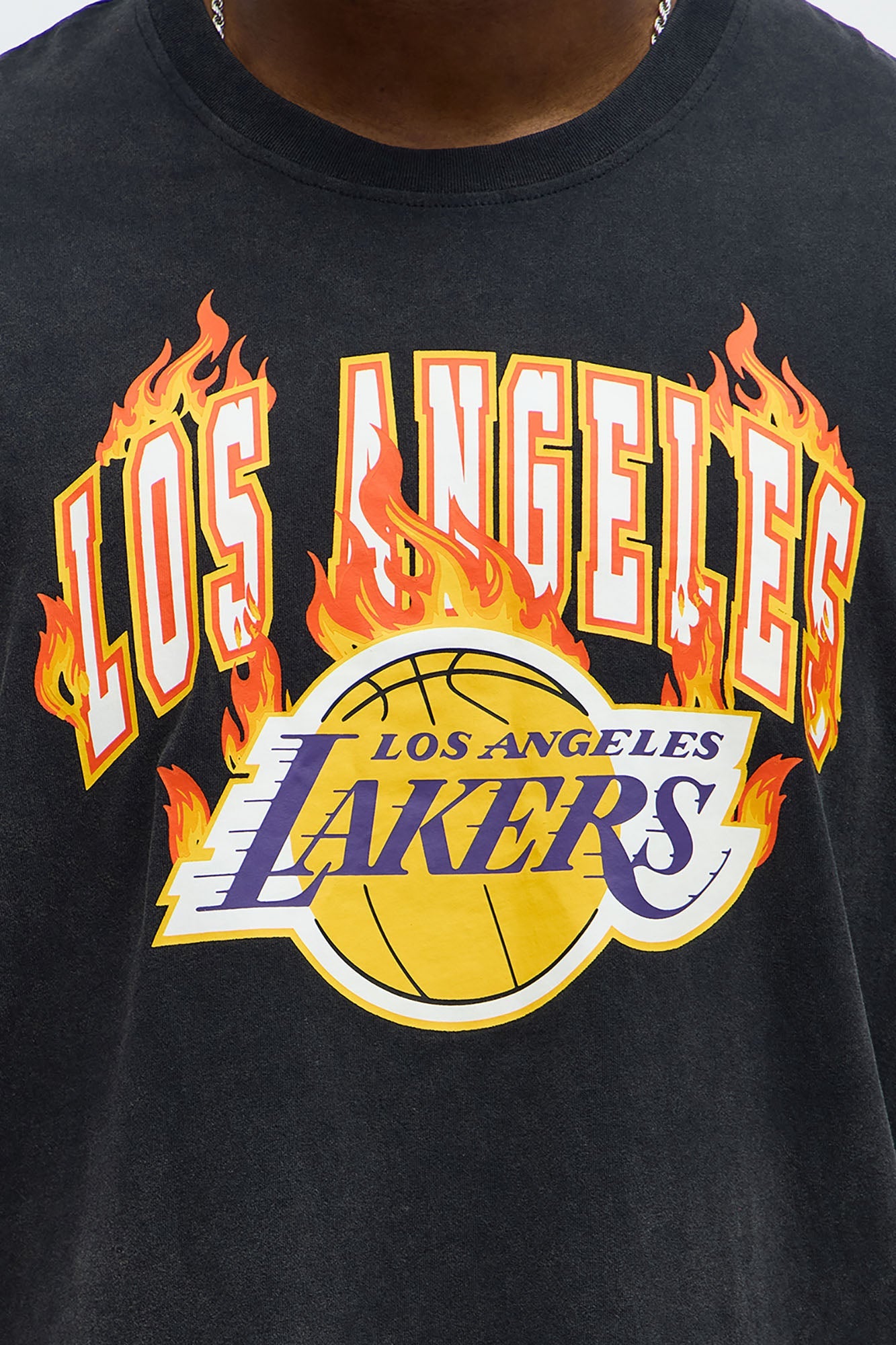 Lakers Slam Jam Oversized Short Sleeve Tee - Black