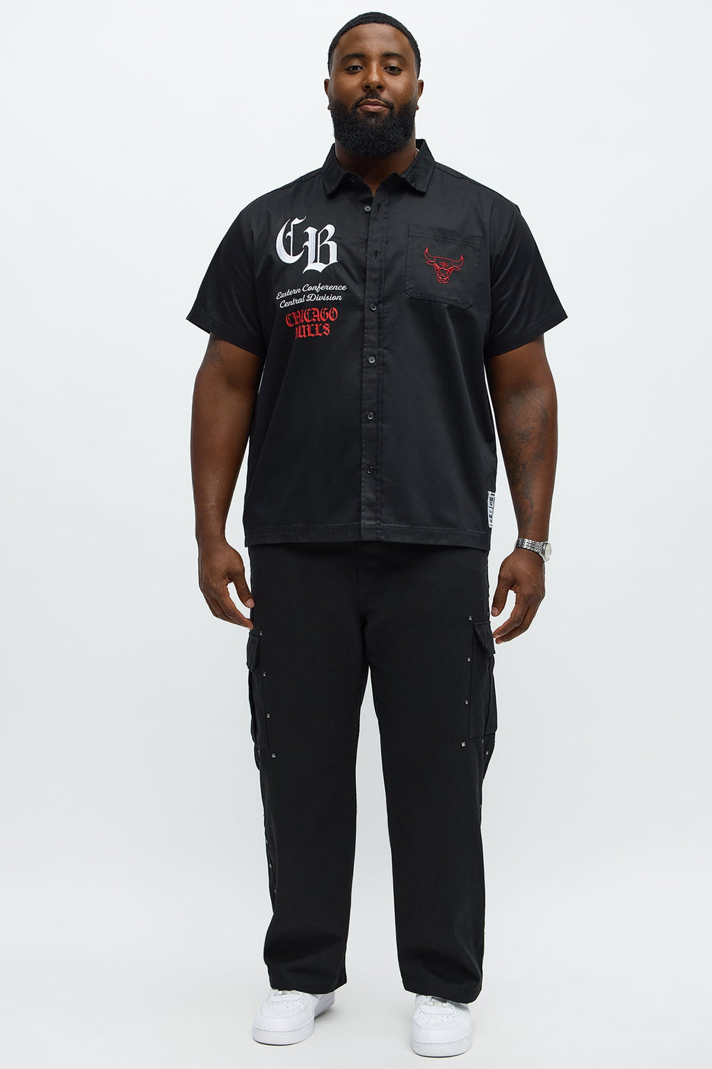 Bulls Regular Fit Button Up Shirt - Black