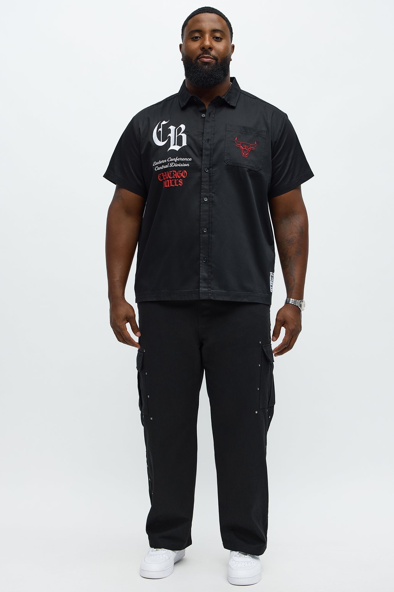 Bulls Regular Fit Button Up Shirt - Black